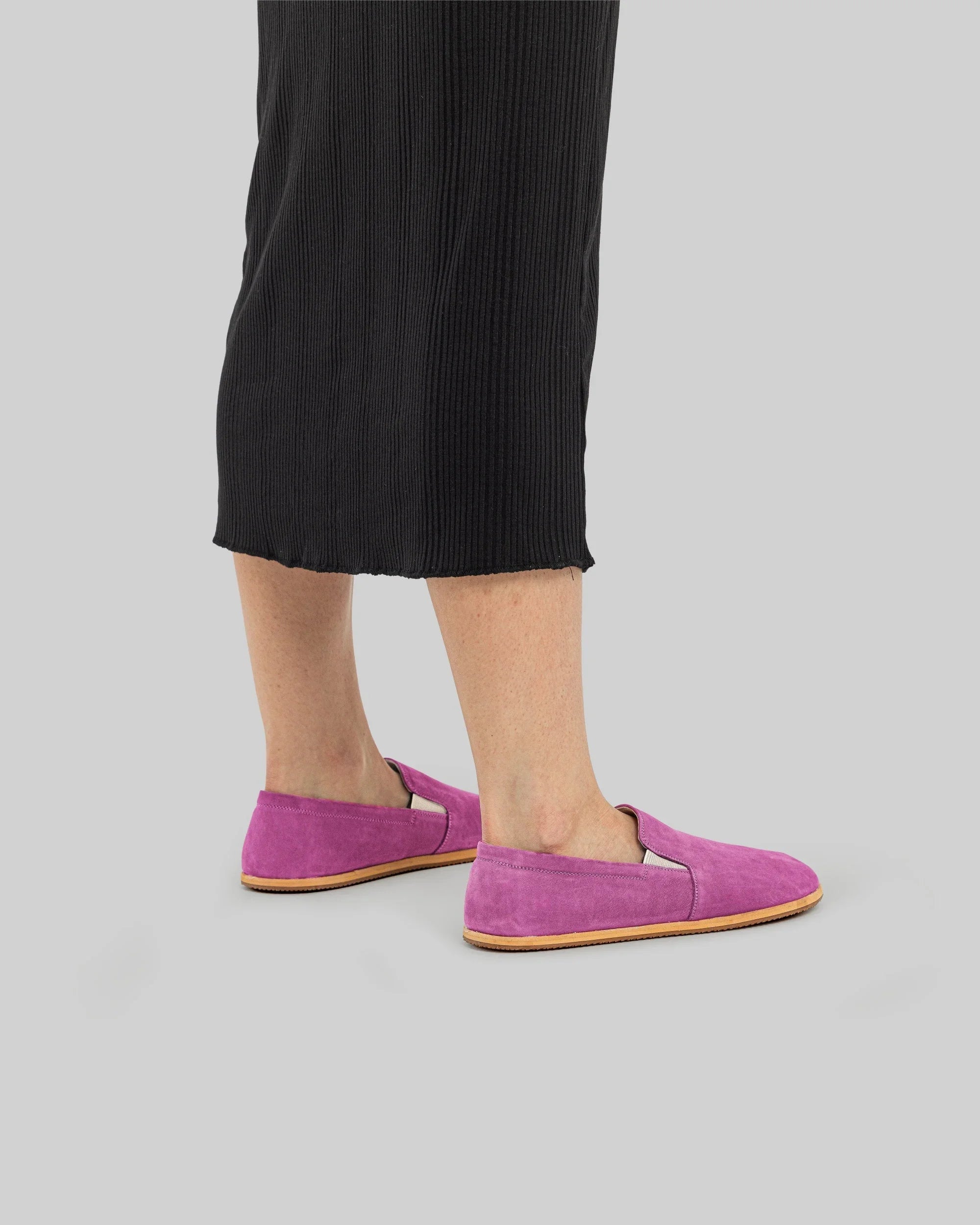 Pair Pink Barefoot Shoes - Barefoot Wide Toe Calf Leather | Bespoky