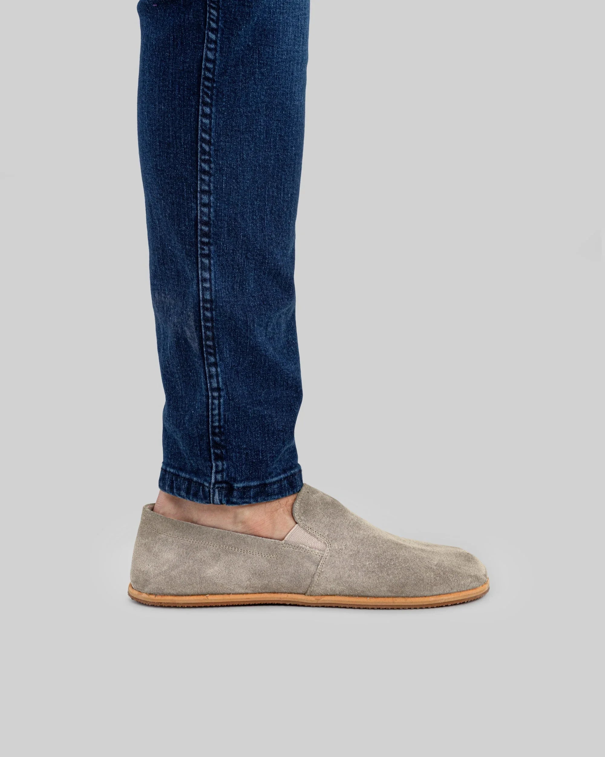 Back view Suede Barefoot Shoes - Calf Leather Handcrafted | Bespoky