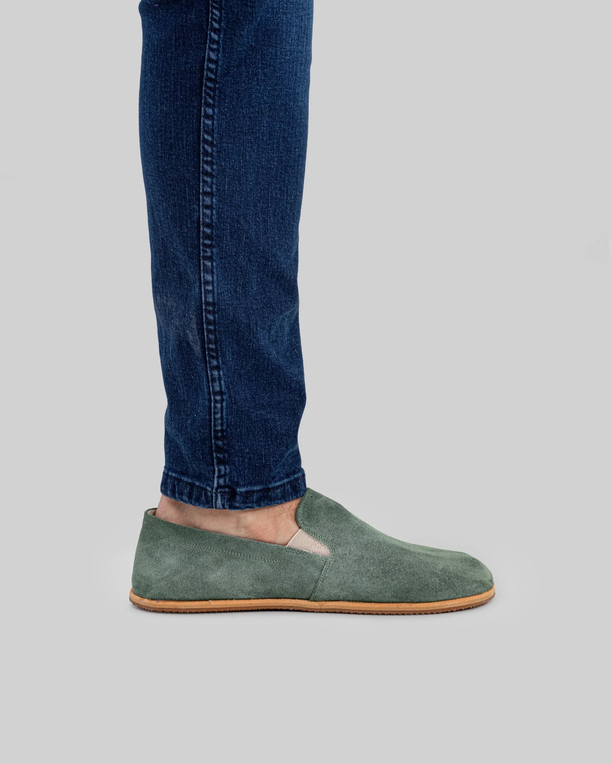 Side view Green Barefoot Shoes - Calf Leather Zero Drop | Bespoky
