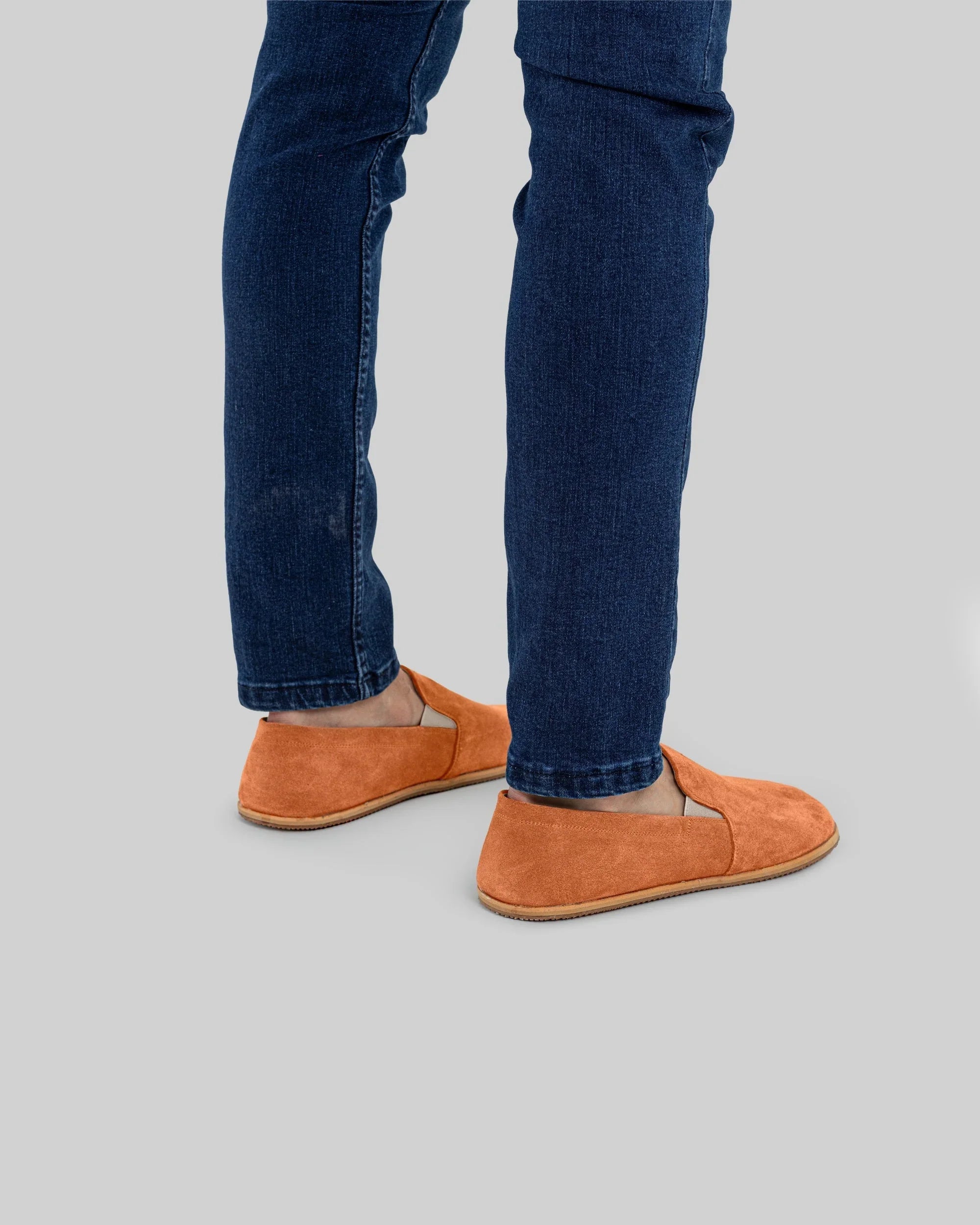 Detail Orange Barefoot Shoes - Handcrafted Calf Leather Turkey | Bespoky