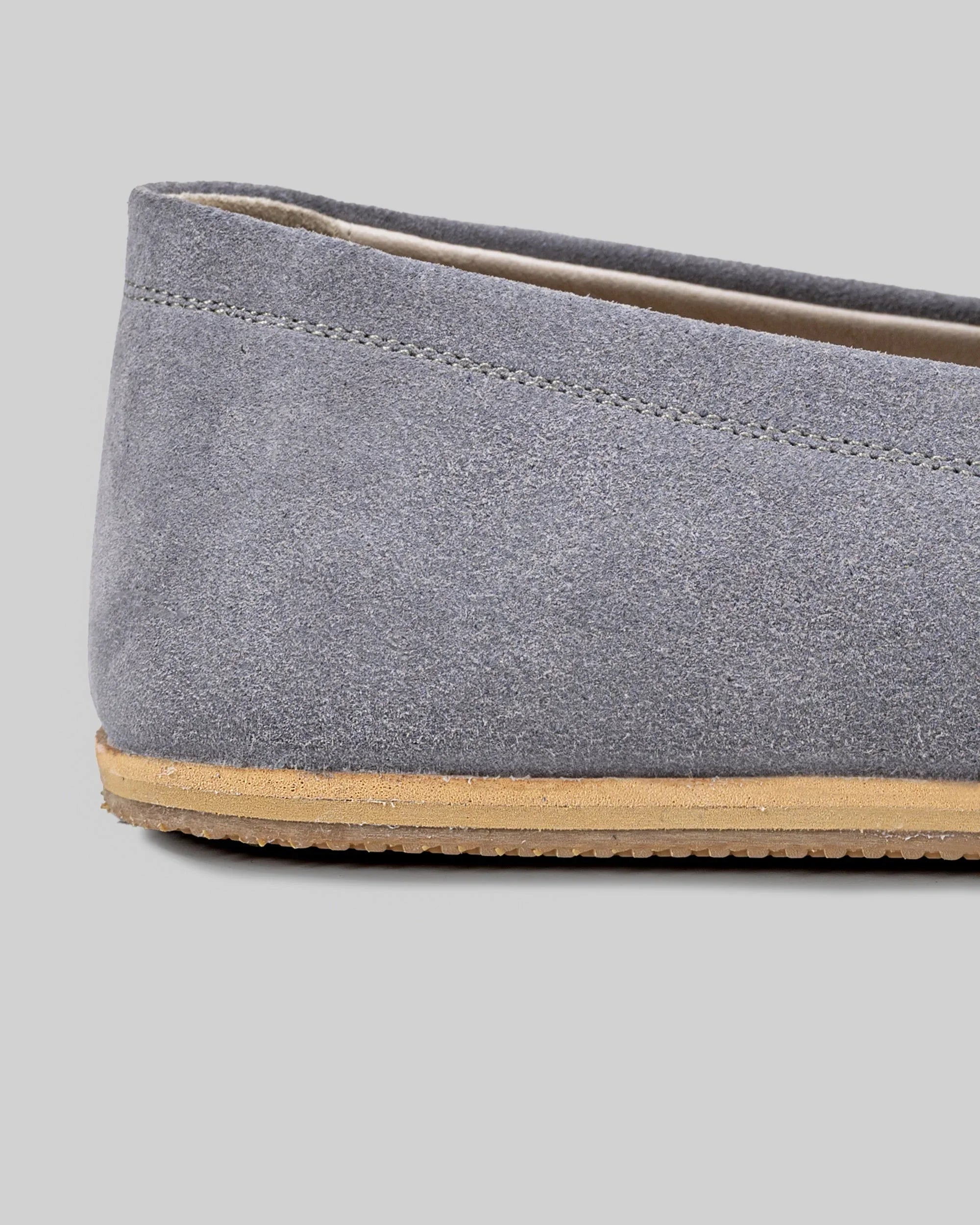 Top view Grey Barefoot Shoes - Handcrafted Calf Leather | Bespoky