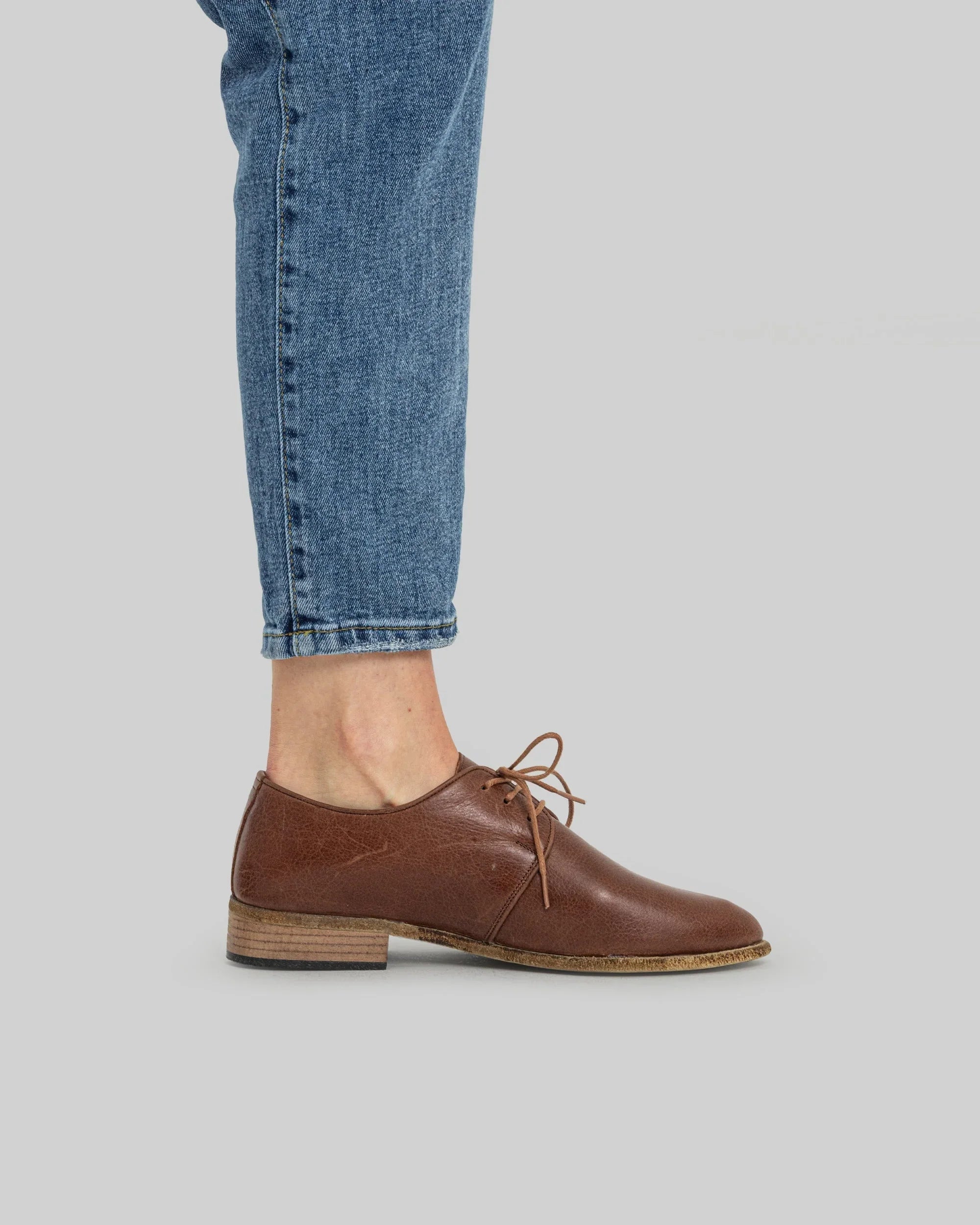 Top view Brown Pointed Toe Oxford - Handcrafted Calf Leather | Bespoky