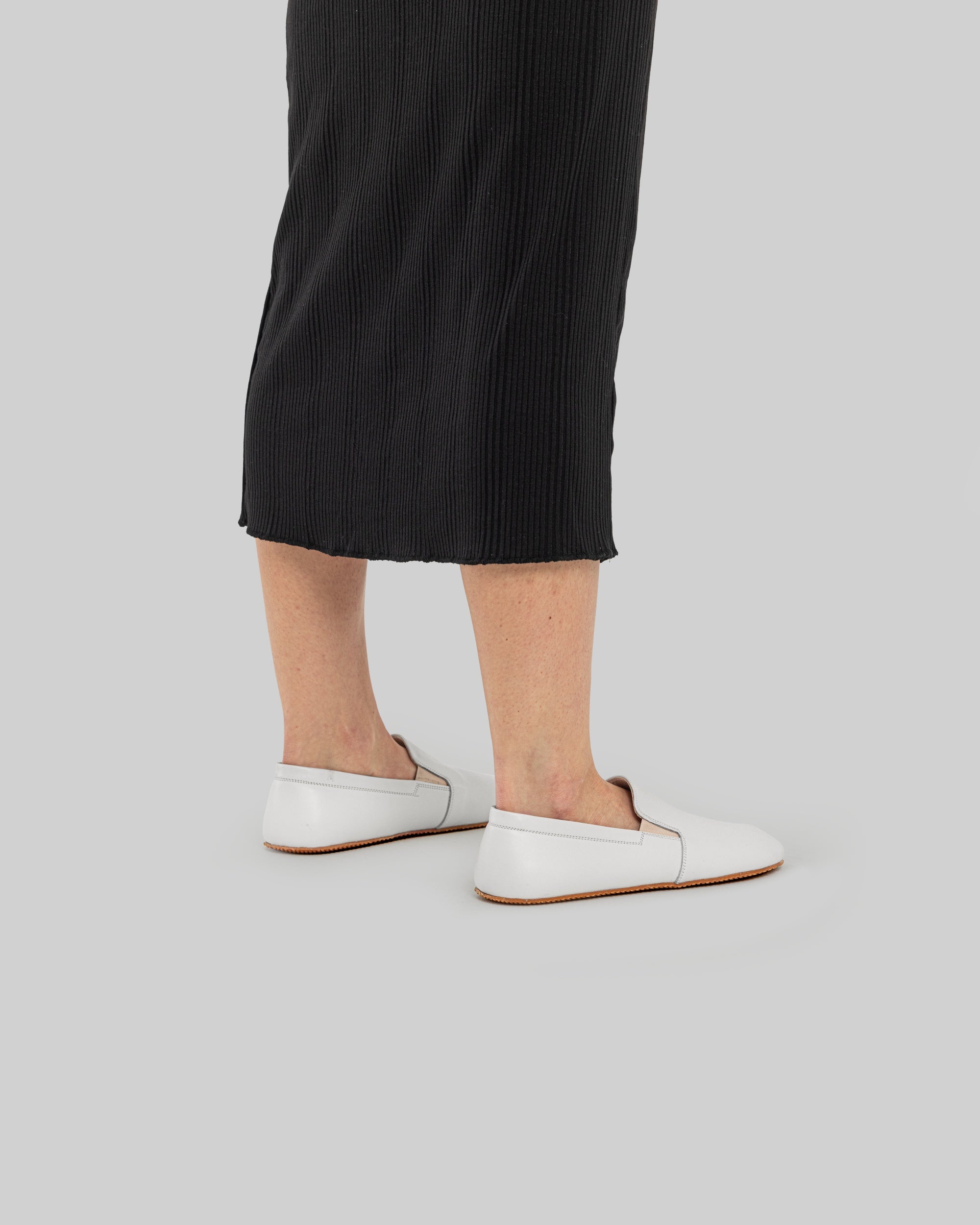 Side view Cream Barefoot Shoes - Calf Leather Zero Drop | Bespoky