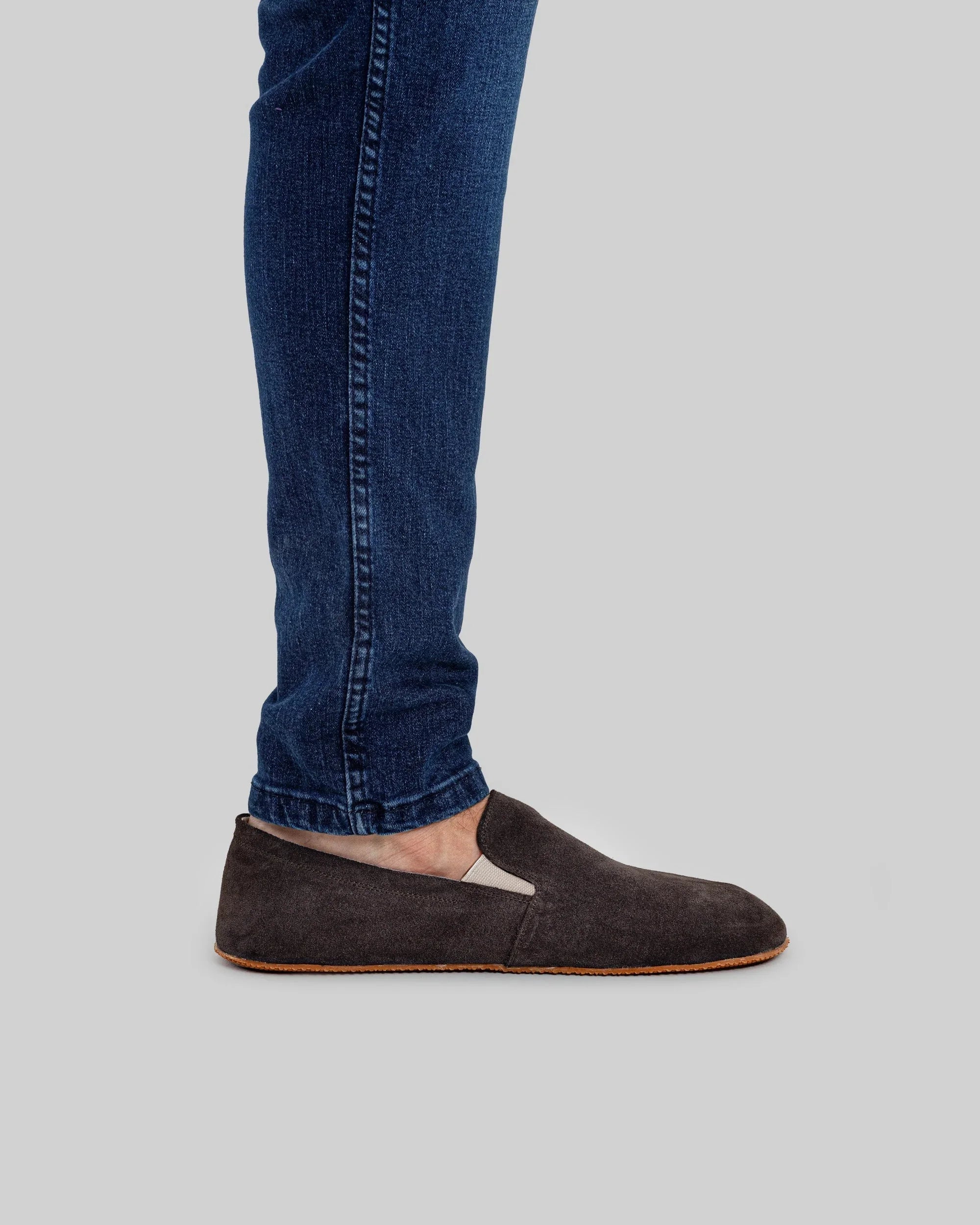 Pair Brown Suede Barefoot Shoes - Barefoot Wide Toe Calf Leather | Bespoky
