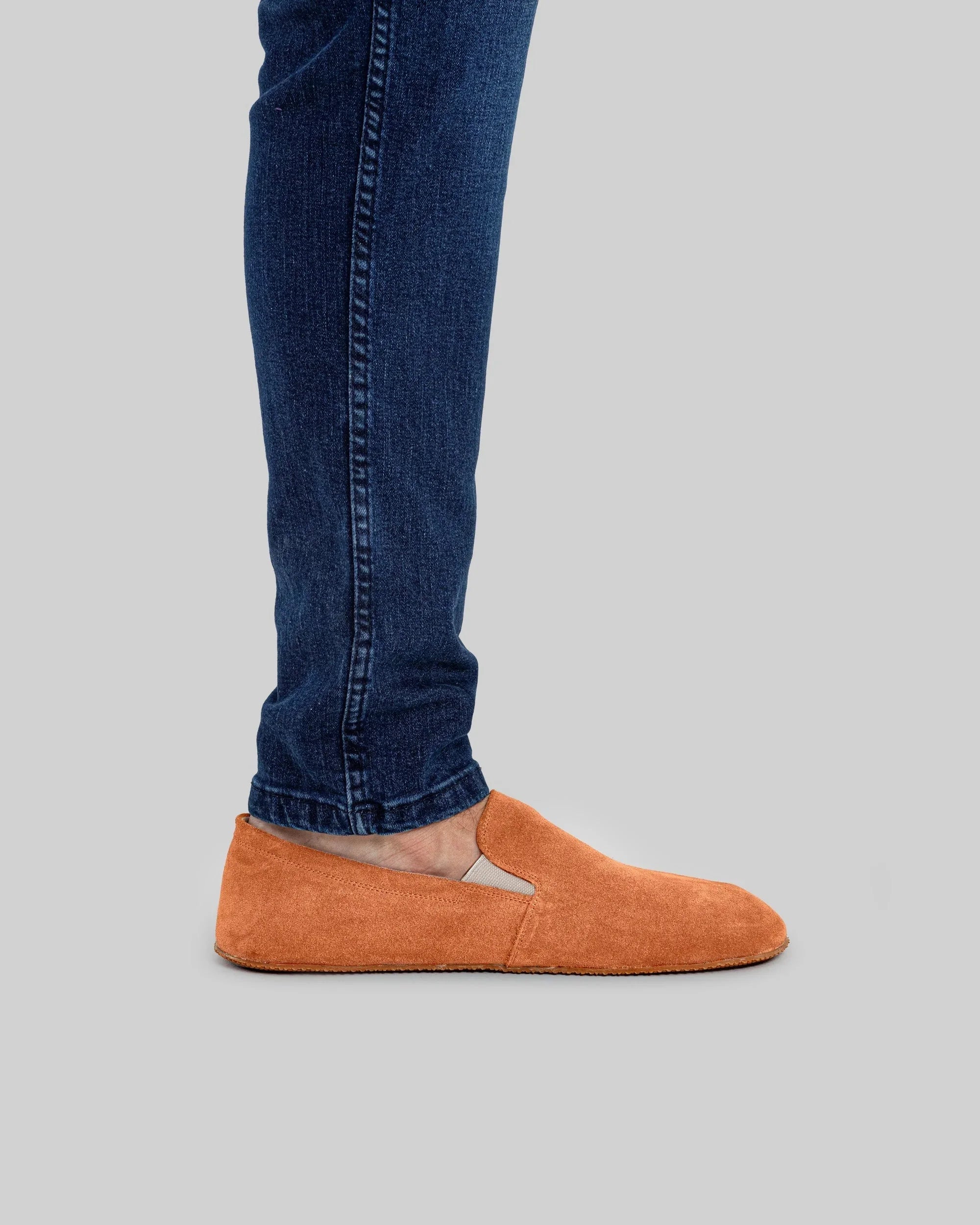 Pair Orange Barefoot Shoes - Barefoot Wide Toe Calf Leather | Bespoky