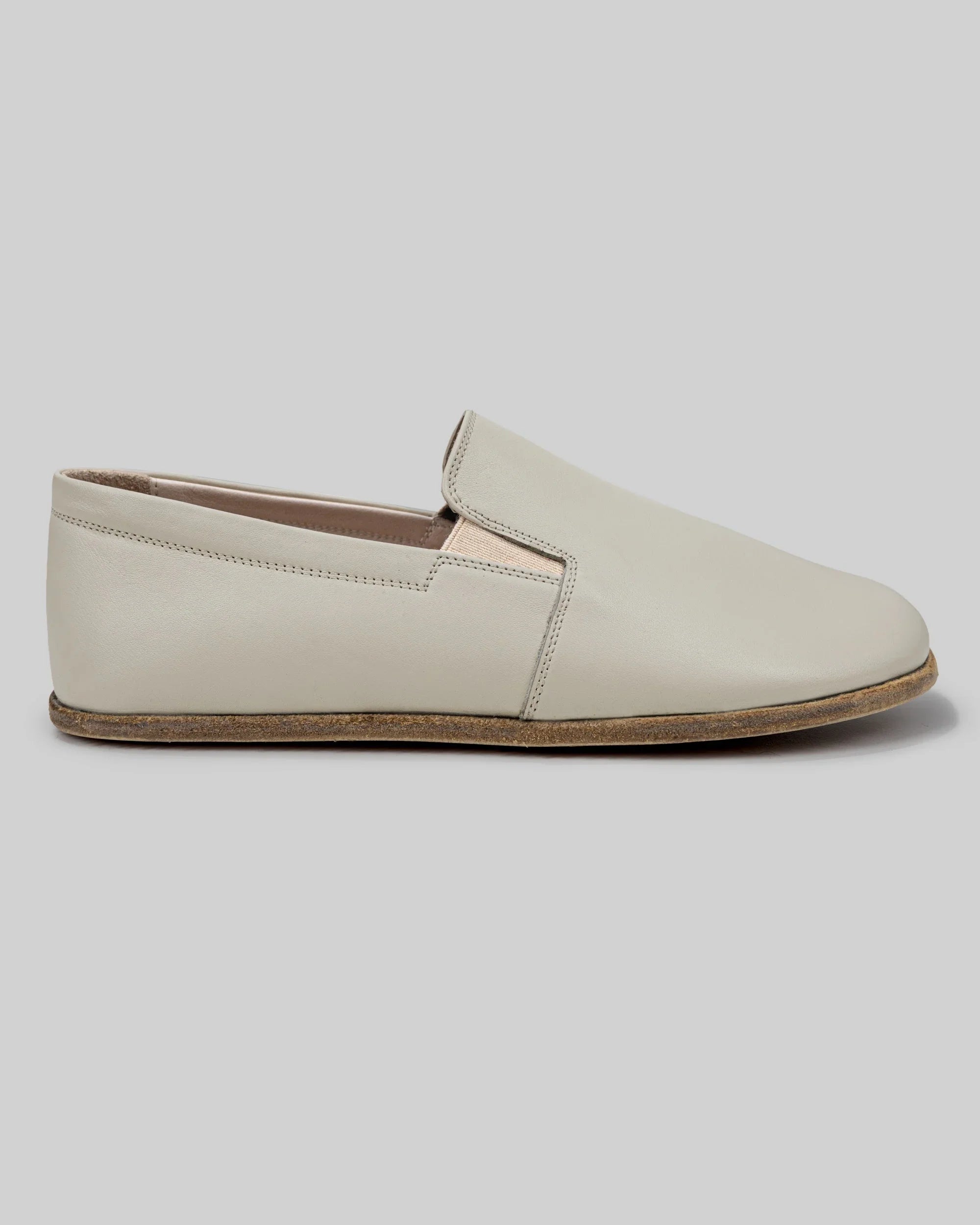 Top view Lucas Beige Barefoot Shoes - Handcrafted Calf Leather | Bespoky