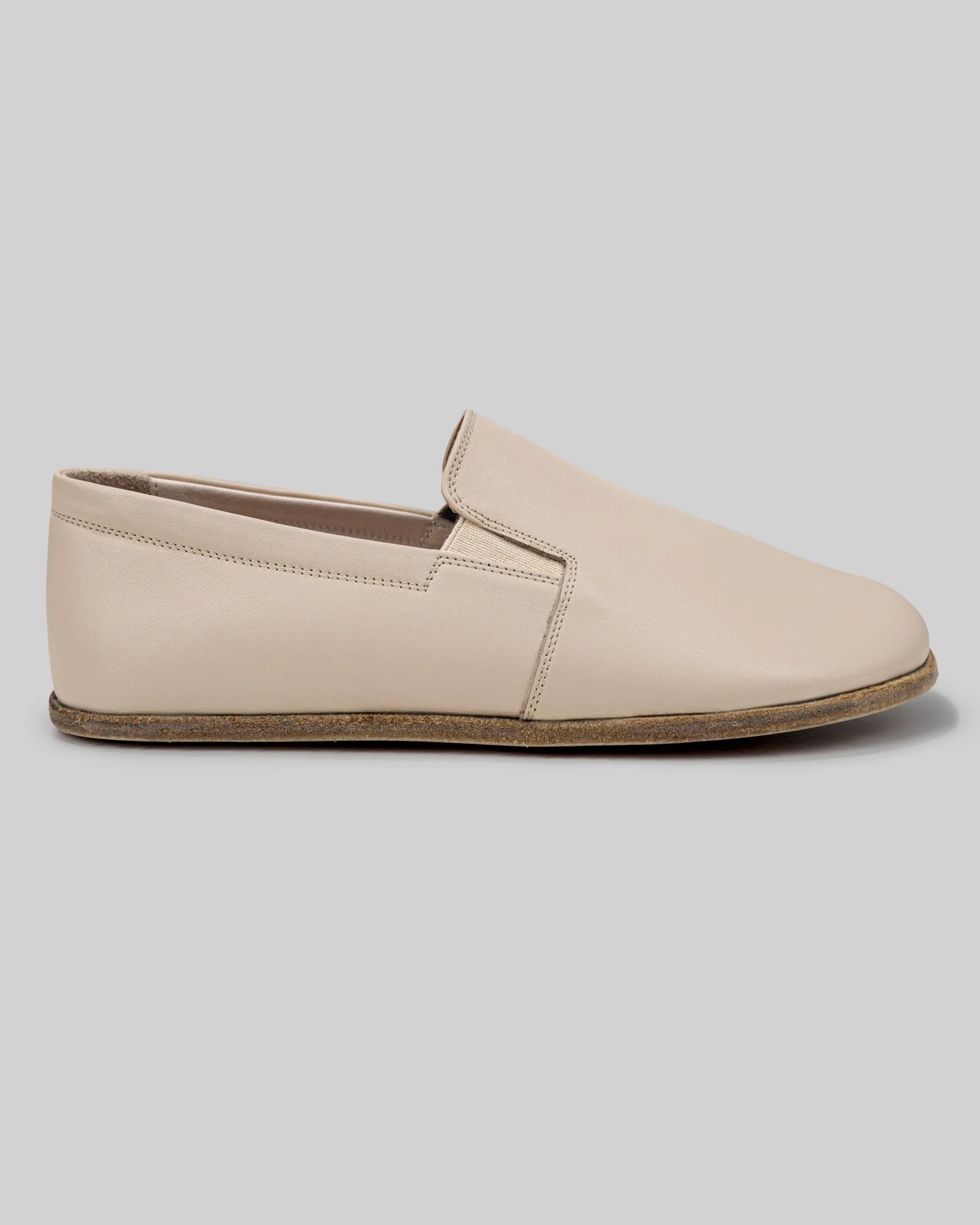 Pair Beige Barefoot Shoes - Barefoot Wide Toe Calf Leather | Bespoky