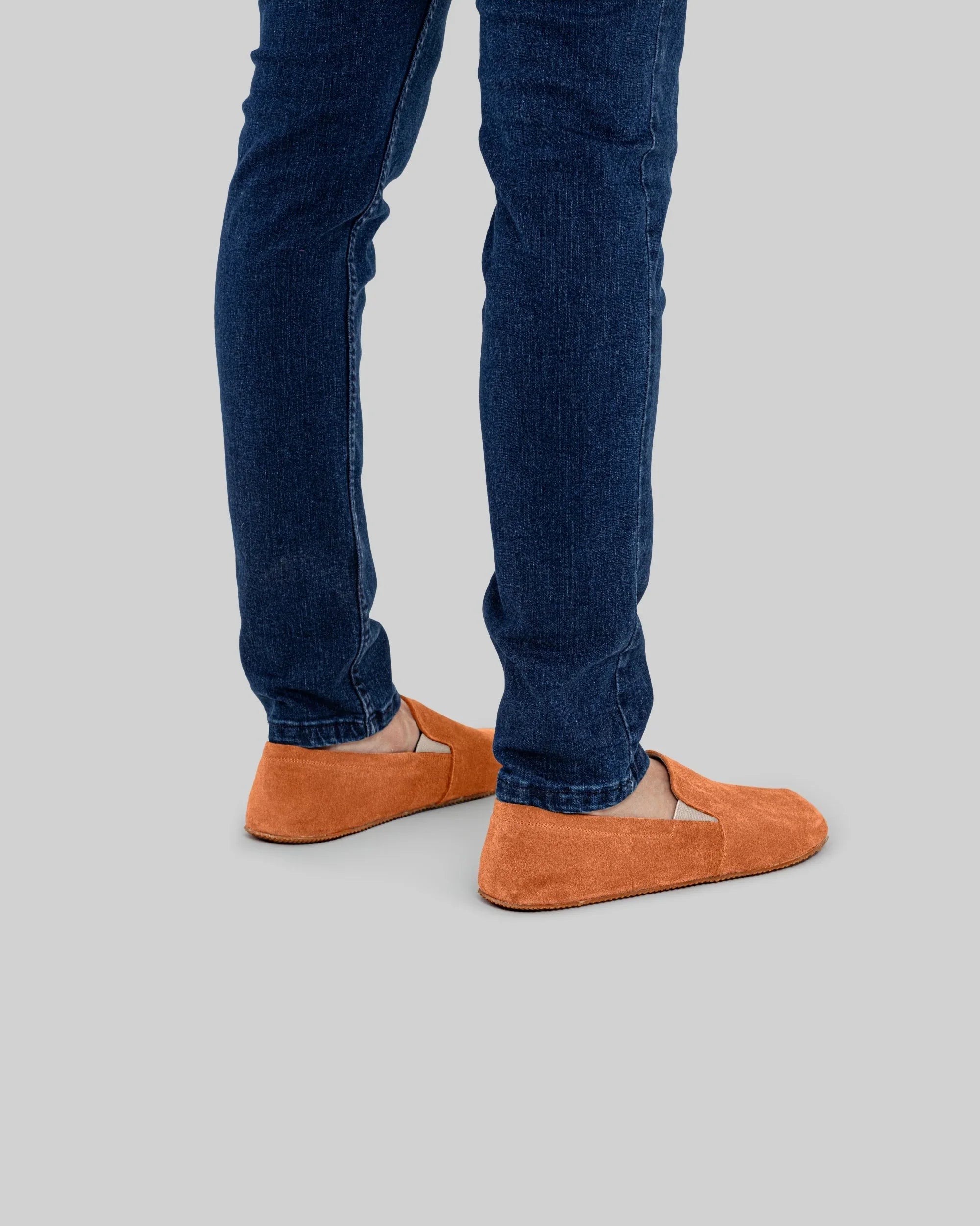 Detail Orange Barefoot Shoes - Handcrafted Calf Leather Turkey | Bespoky