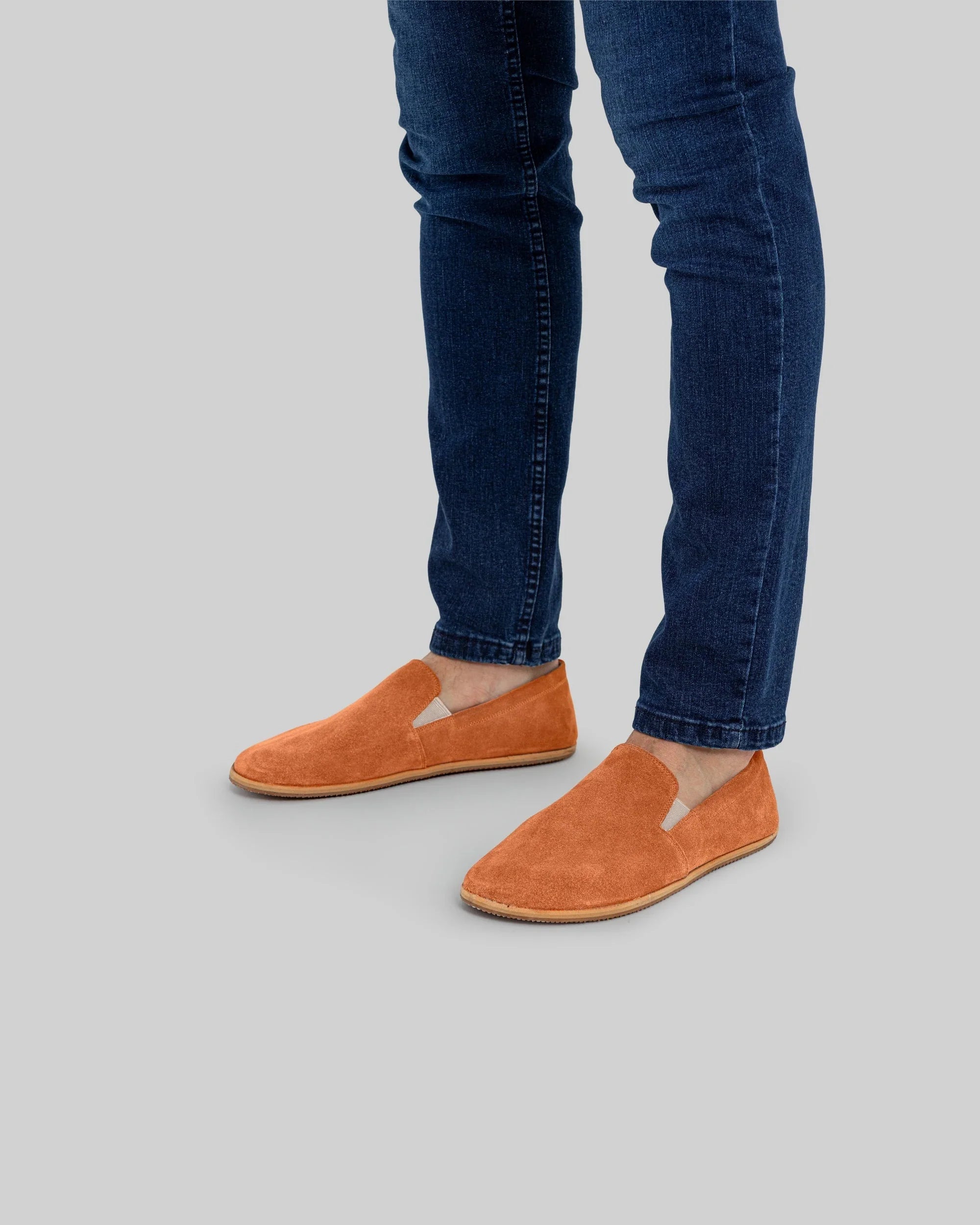 Pair Orange Barefoot Shoes - Barefoot Wide Toe Calf Leather | Bespoky