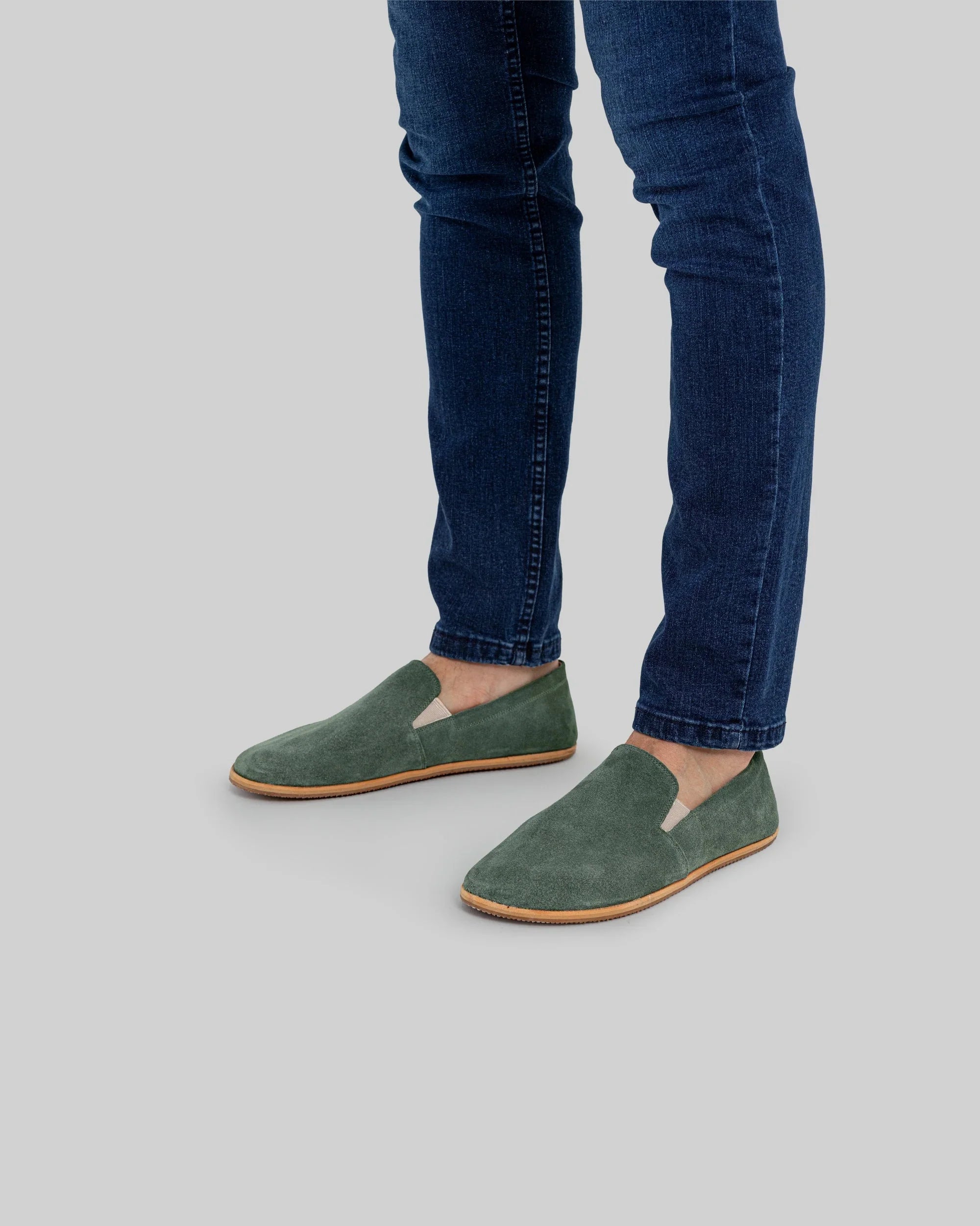 Pair Green Barefoot Shoes - Barefoot Wide Toe Calf Leather | Bespoky