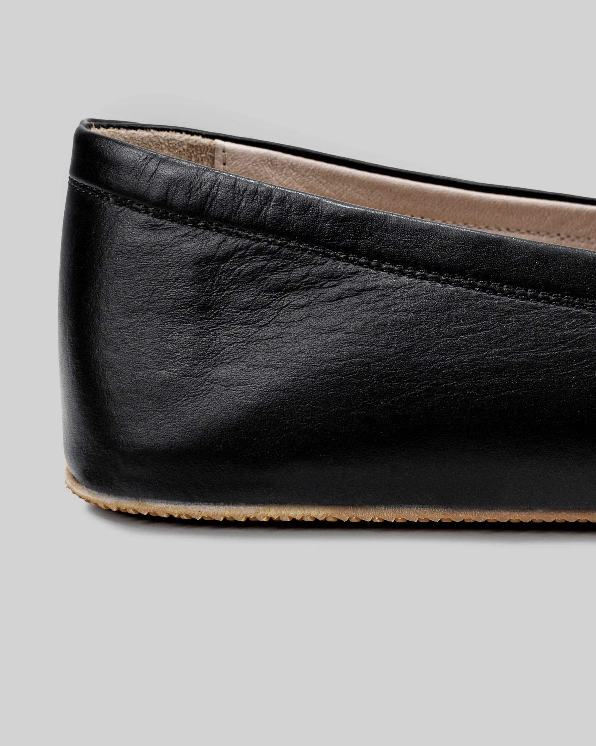 Top view Black Barefoot Shoes - Handcrafted Calf Leather | Bespoky