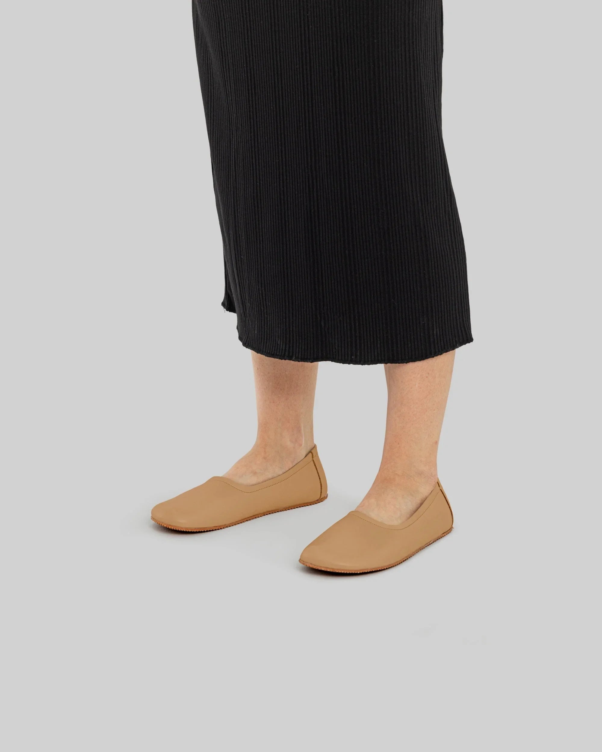 Back view Undyed Ballet Flats - Calf Leather Handcrafted | Bespoky