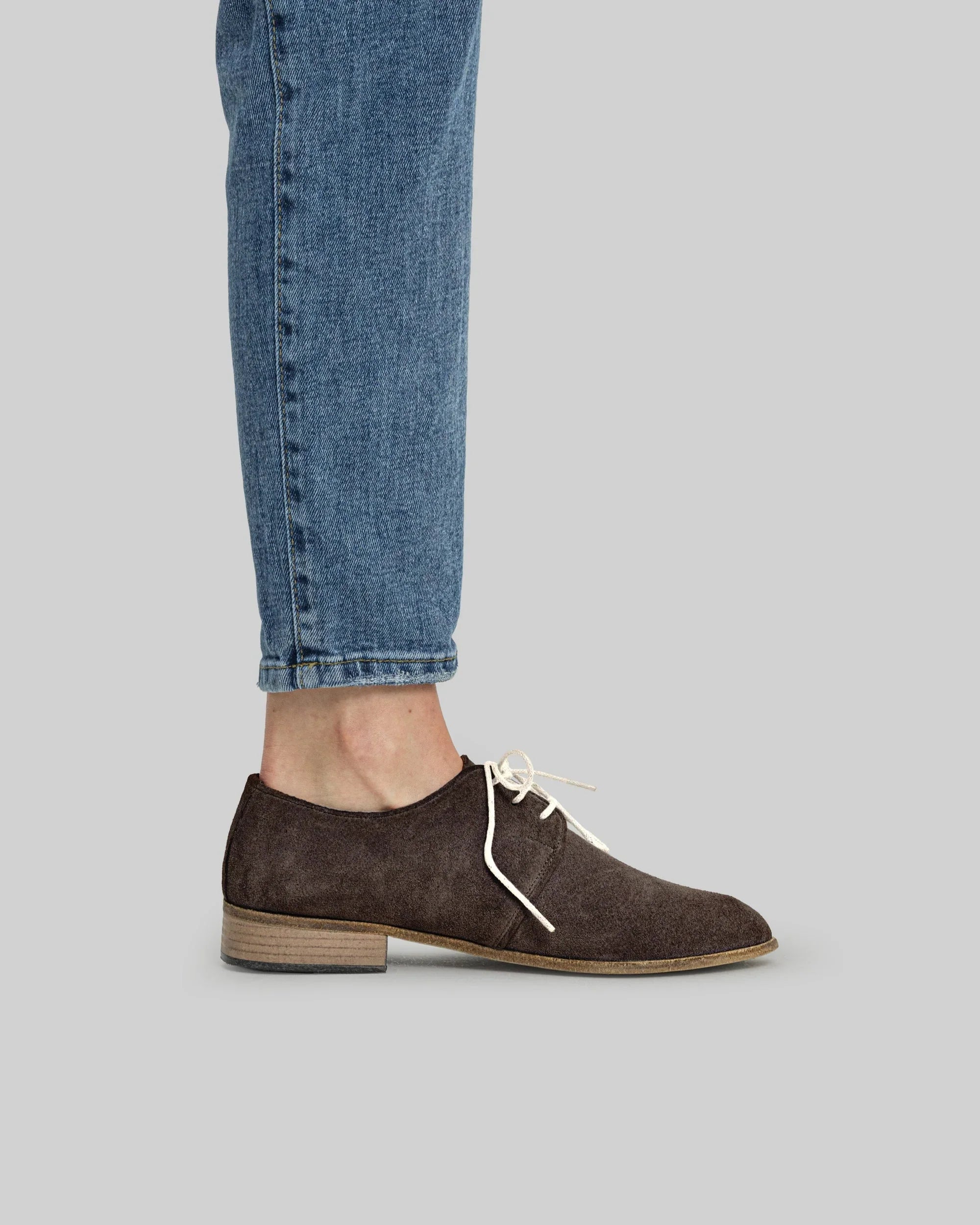 Pair Brown Pointed Toe Oxford - Barefoot Wide Toe Calf Leather | Bespoky