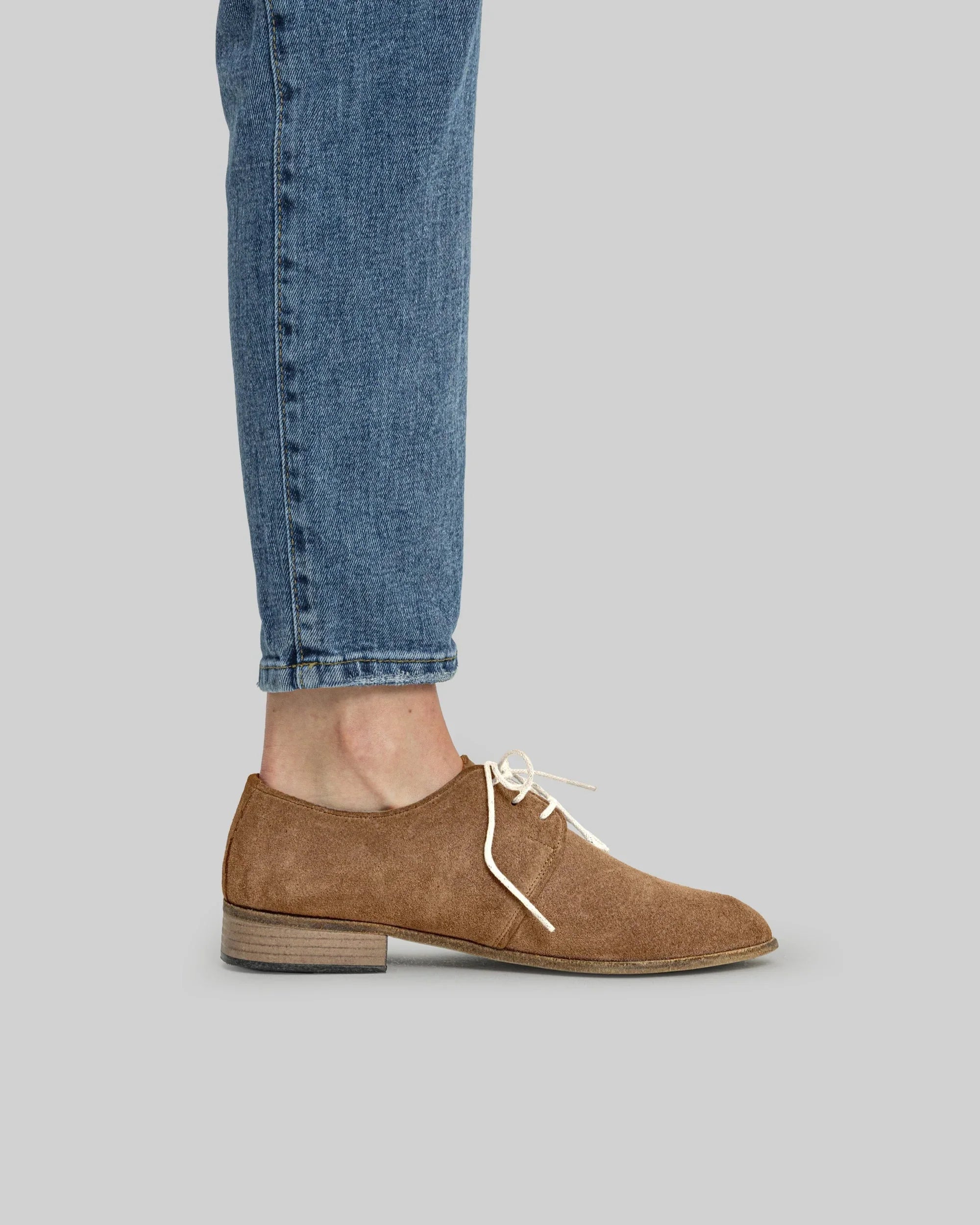 Pair Tan Pointed Toe Oxford - Barefoot Wide Toe Calf Leather | Bespoky