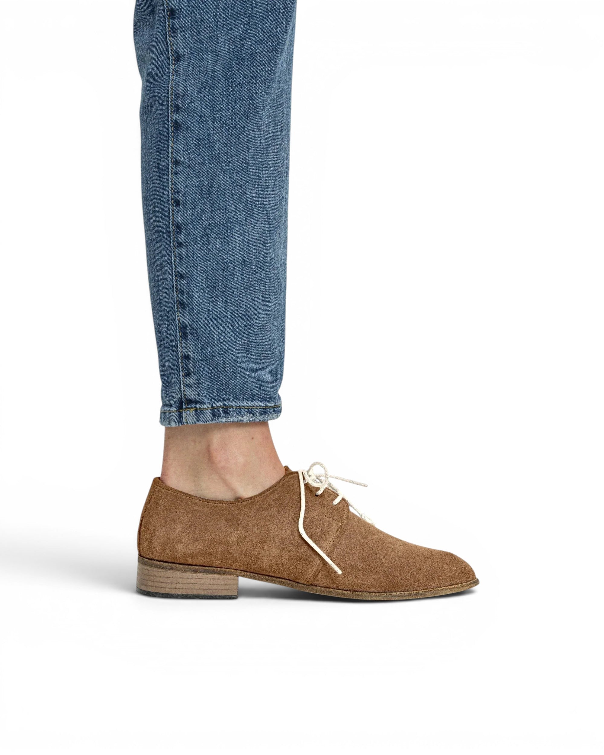 Pair Tan Pointed Toe Oxford - Barefoot Wide Toe Calf Leather | Bespoky