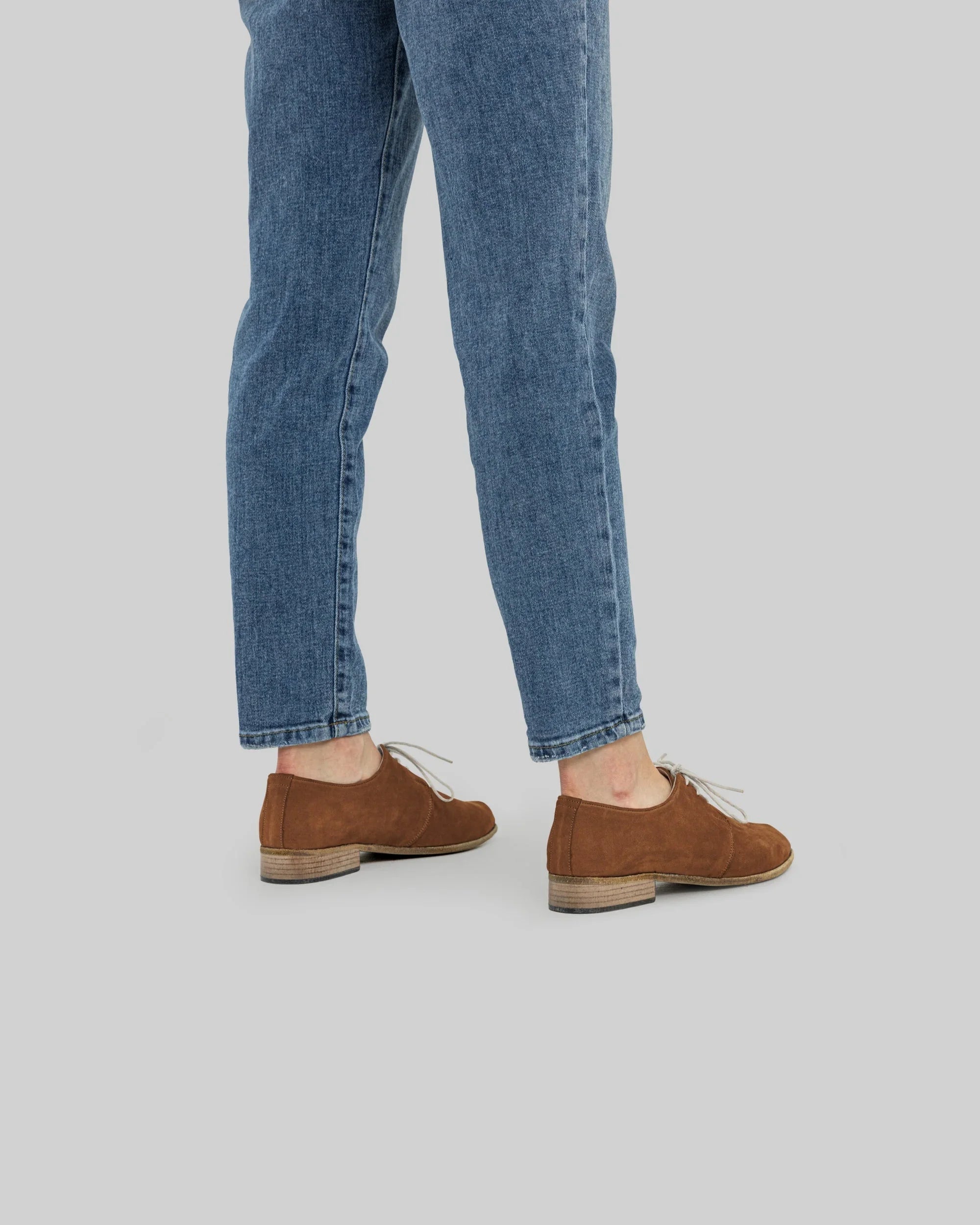 Detail Tan Pointed Toe Oxford - Handcrafted Calf Leather Turkey | Bespoky