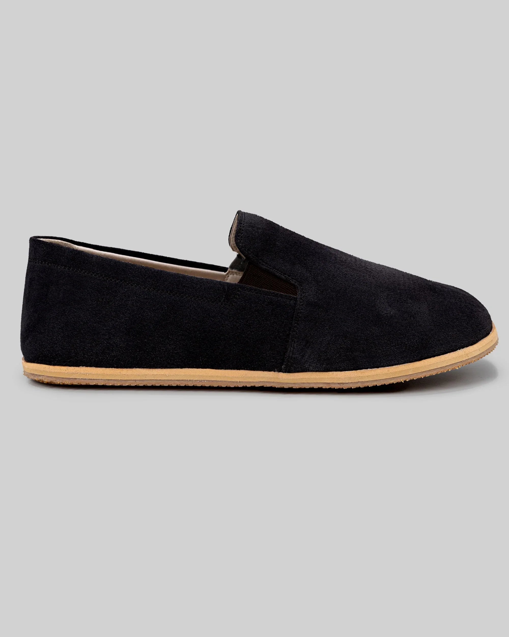 Side view Black Barefoot Shoes - Calf Leather Zero Drop | Bespoky
