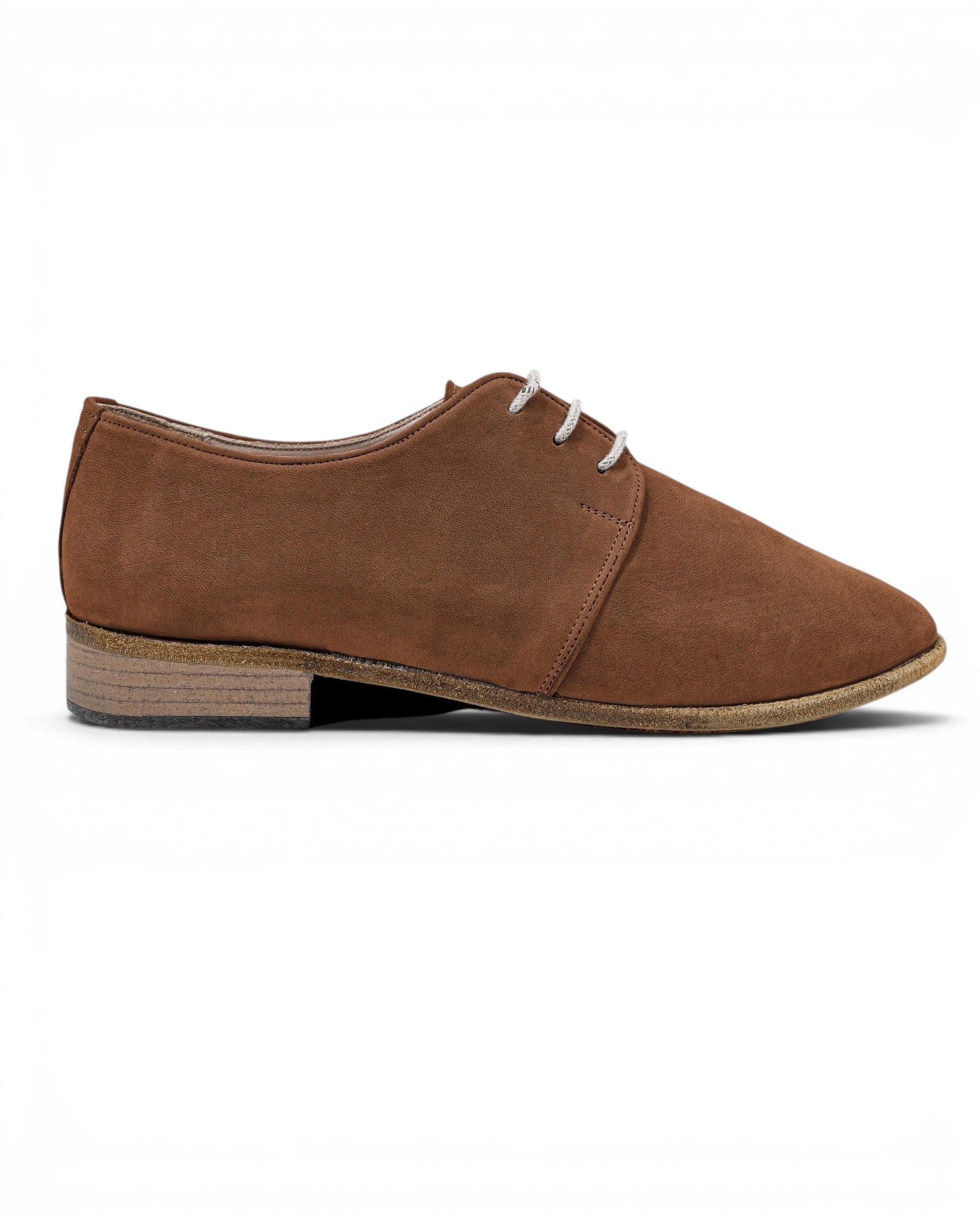 Side view Tan Pointed Toe Oxford - Calf Leather Zero Drop | Bespoky