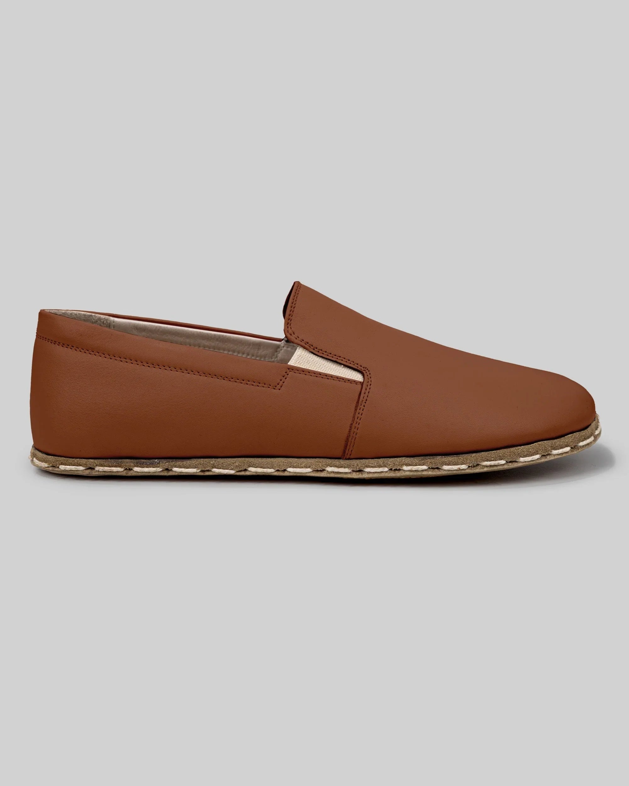 Top view Dark Brown Barefoot Shoes - Handcrafted Calf Leather | Bespoky