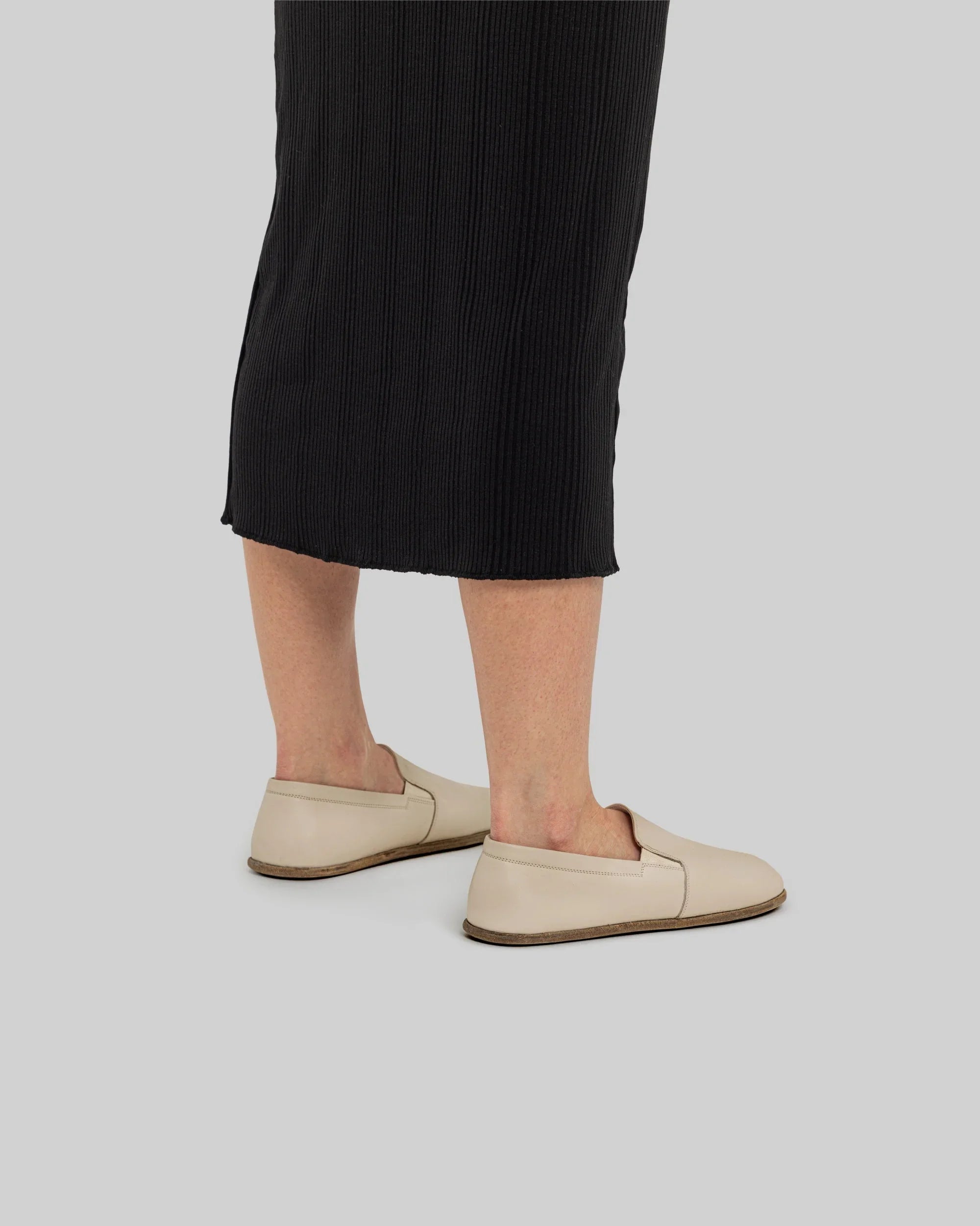 Detail Beige Barefoot Shoes - Handcrafted Calf Leather Turkey | Bespoky