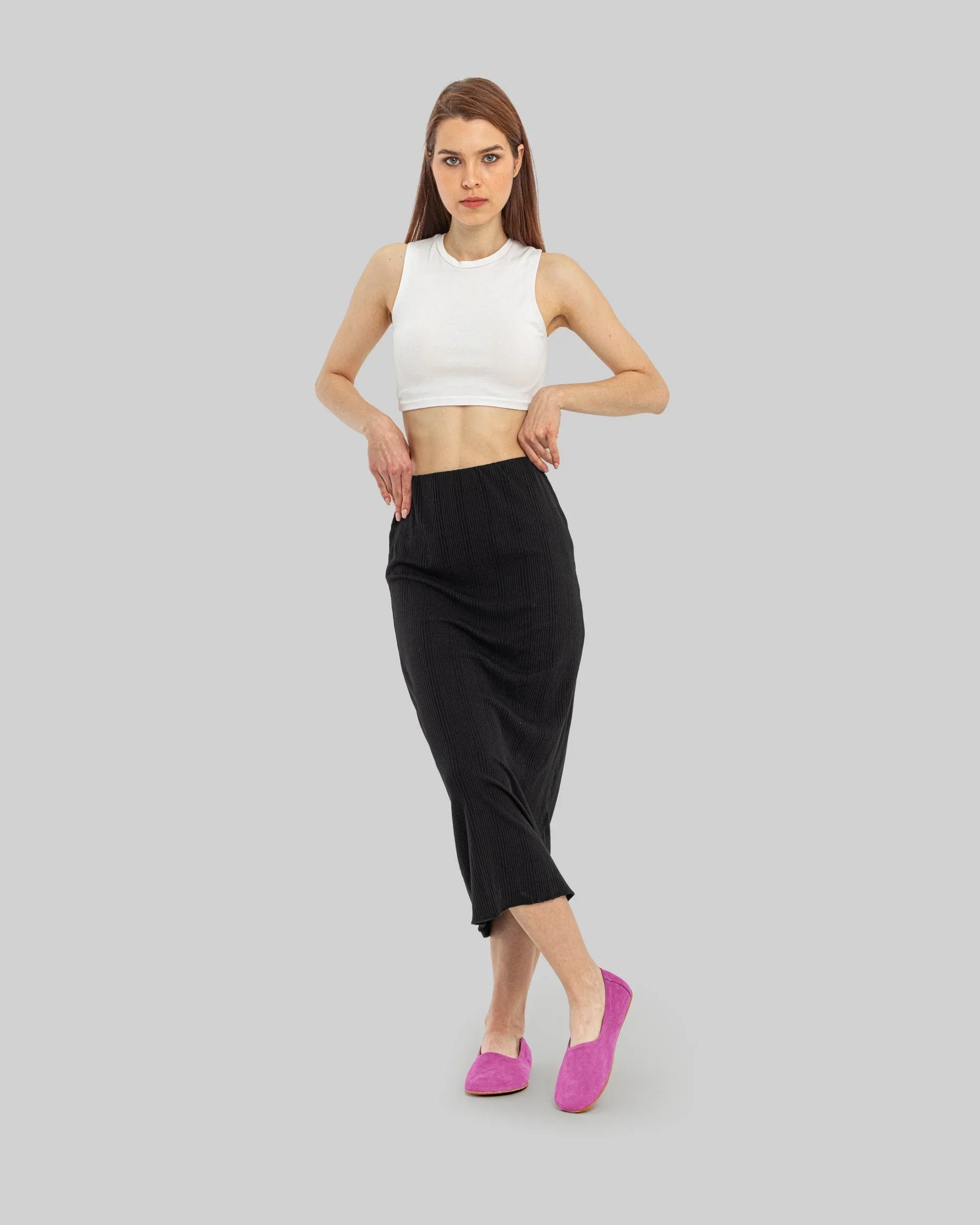 Pair Pink Ballet Flats - Barefoot Wide Toe Calf Leather | Bespoky
