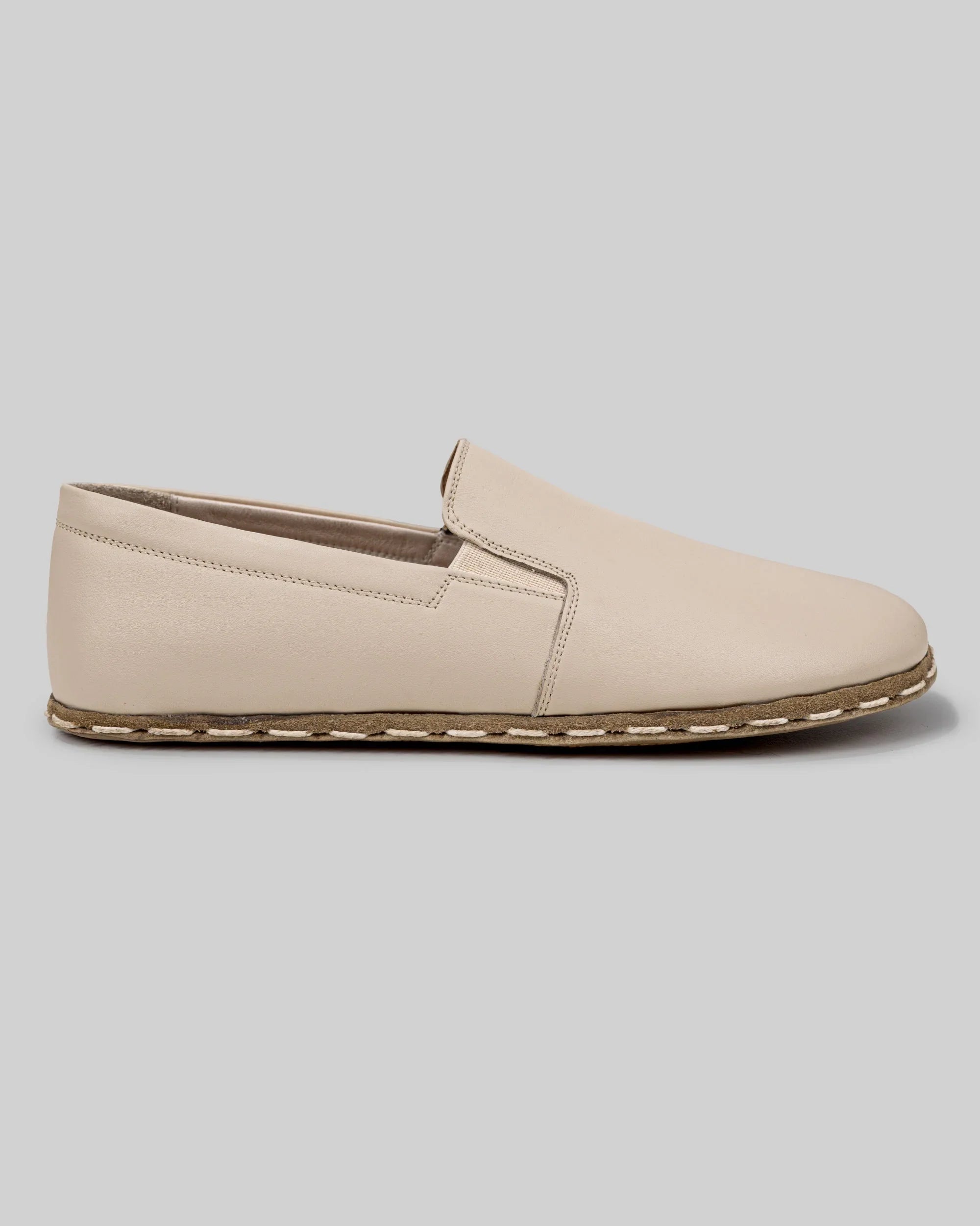 Detail Beige Barefoot Shoes - Handcrafted Calf Leather Turkey | Bespoky