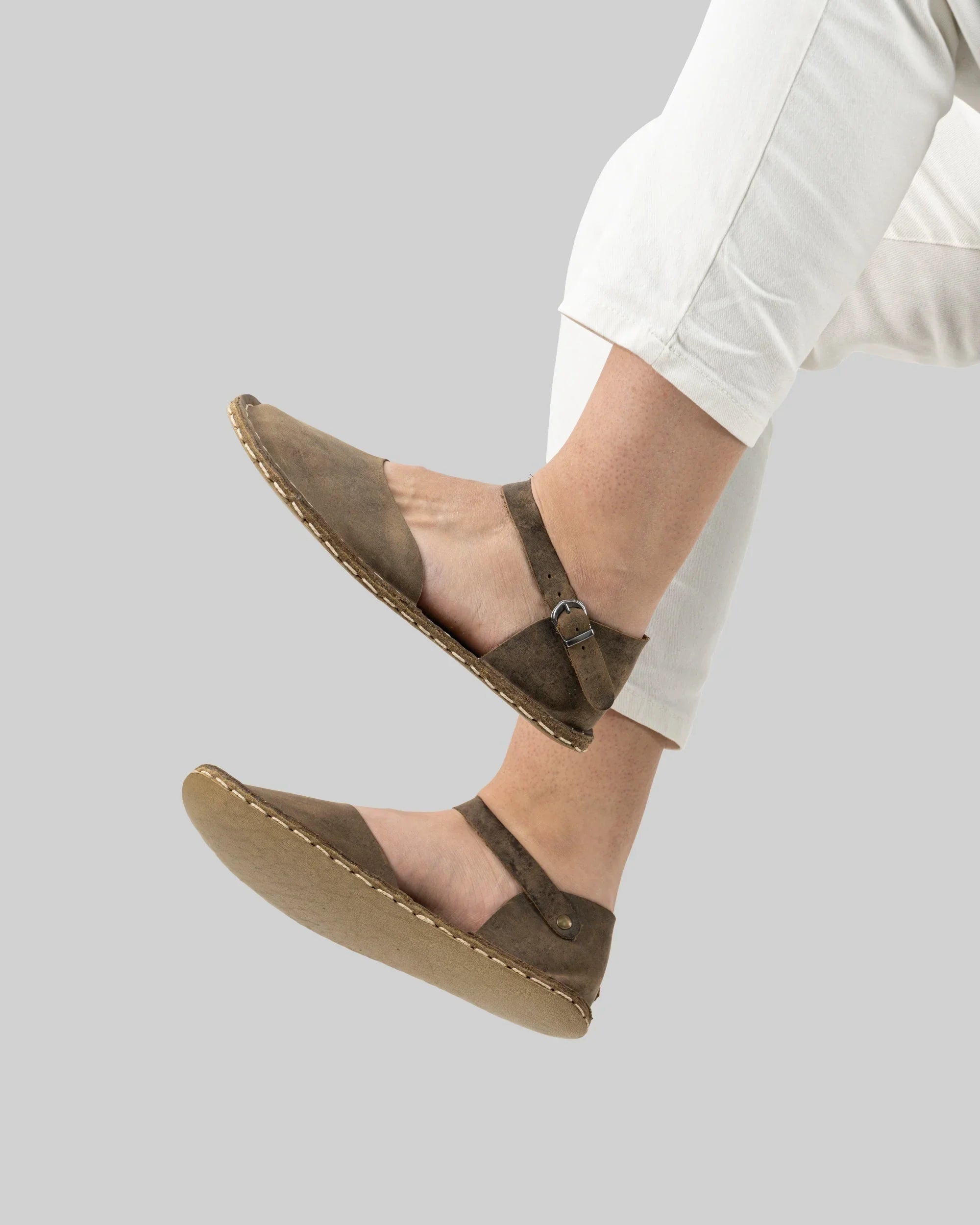 Top view Leather Barefoot Sandal - Handcrafted Calf Leather | Bespoky