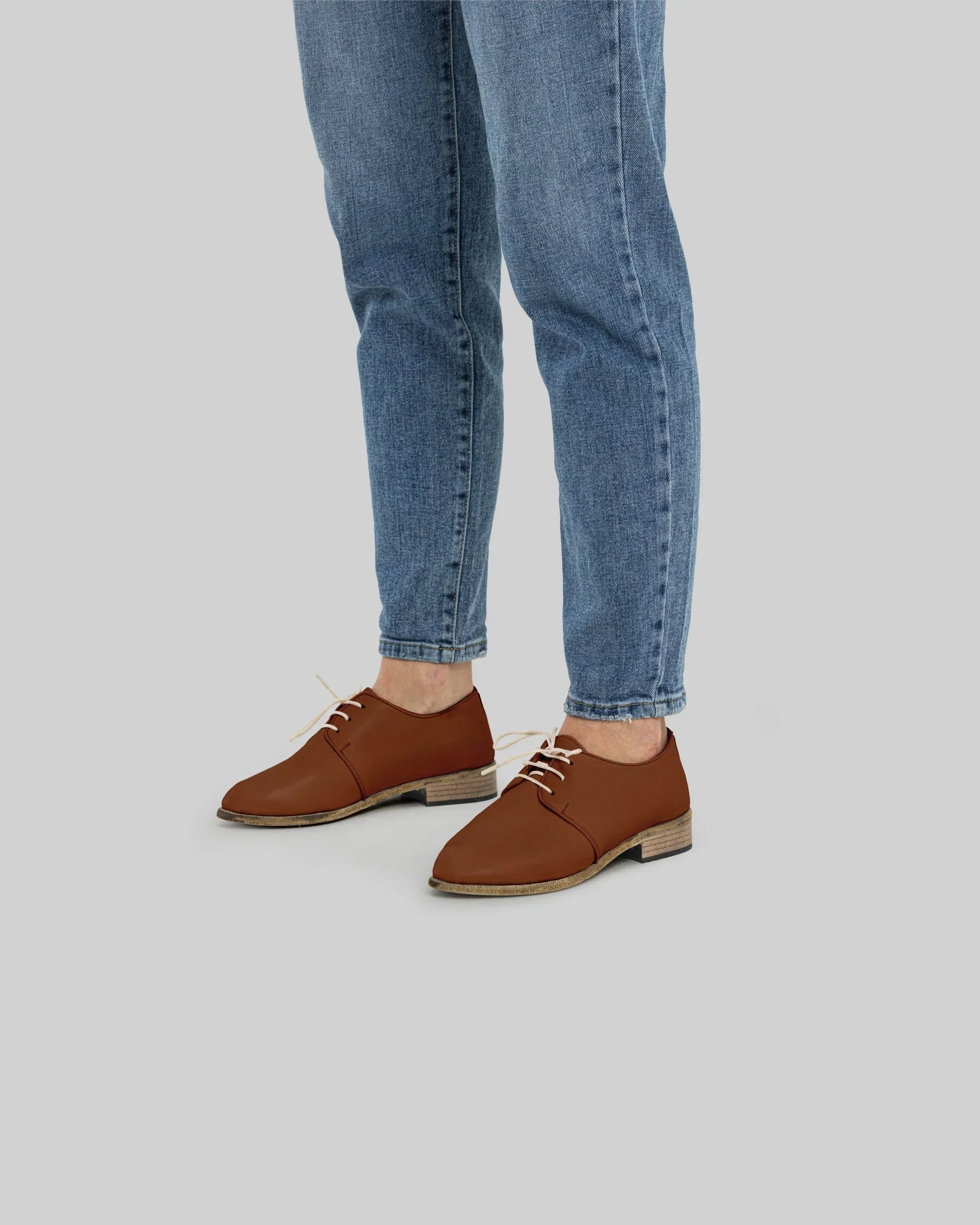 Pair Dark Brown Pointed Toe Oxford - Barefoot Wide Toe Calf Leather | Bespoky
