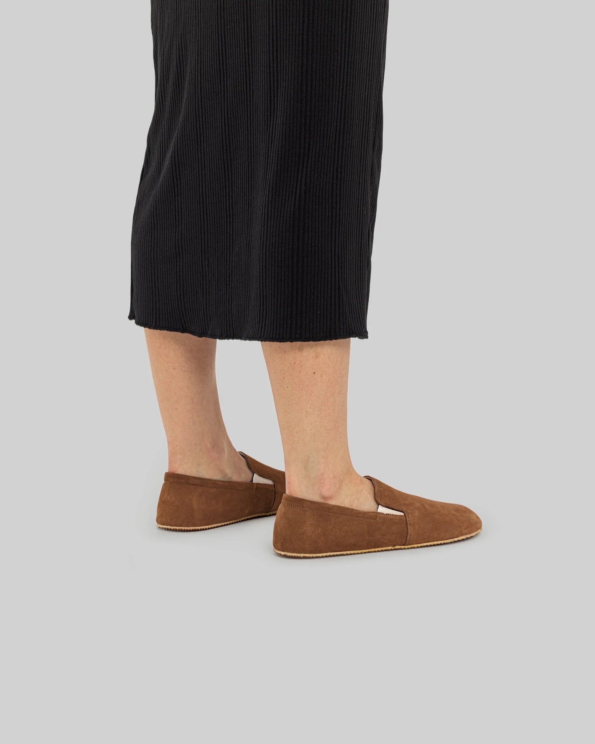 Back view Tan Barefoot Shoes - Calf Leather Handcrafted | Bespoky