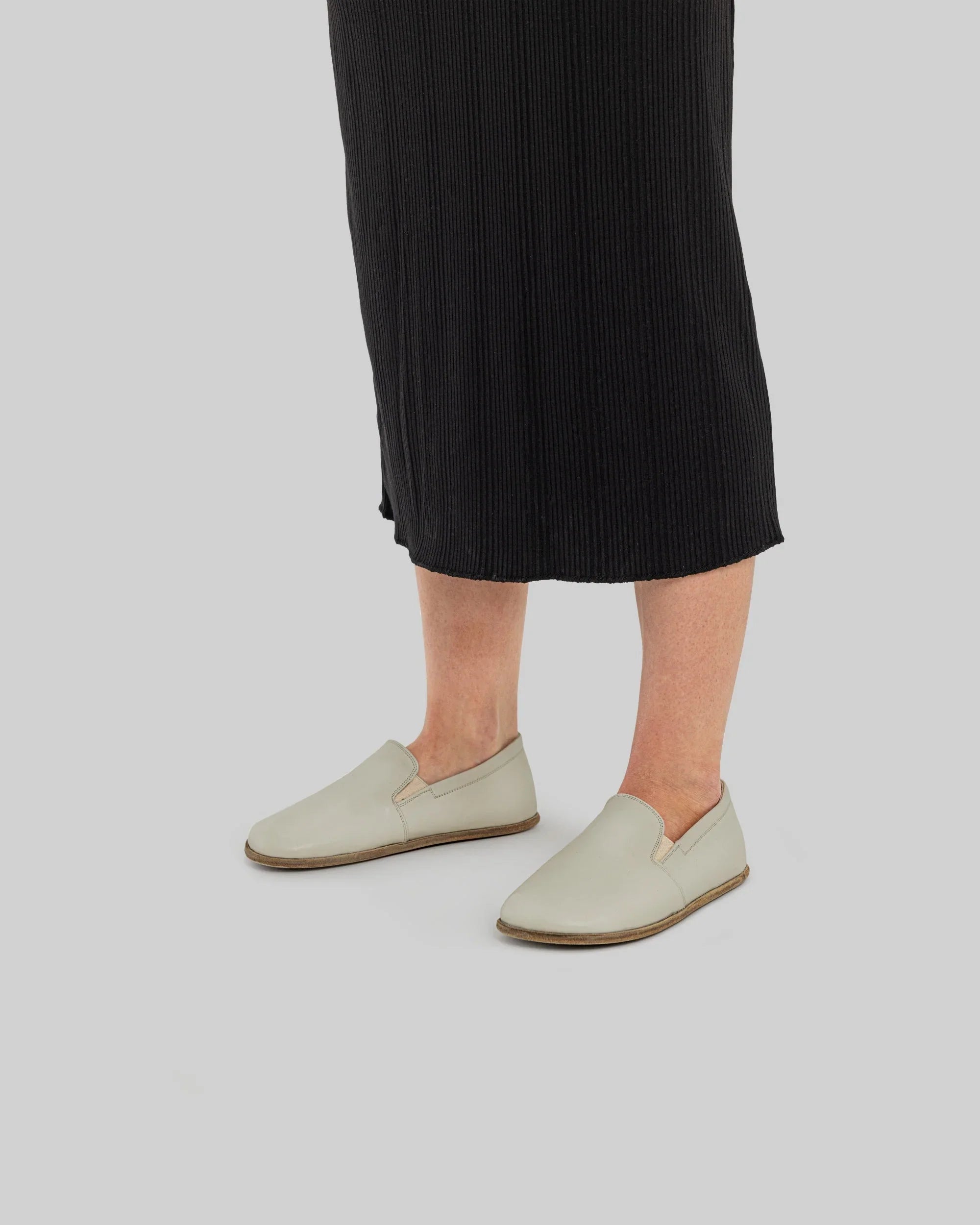 Detail Lucas Beige Barefoot Shoes - Handcrafted Calf Leather Turkey | Bespoky