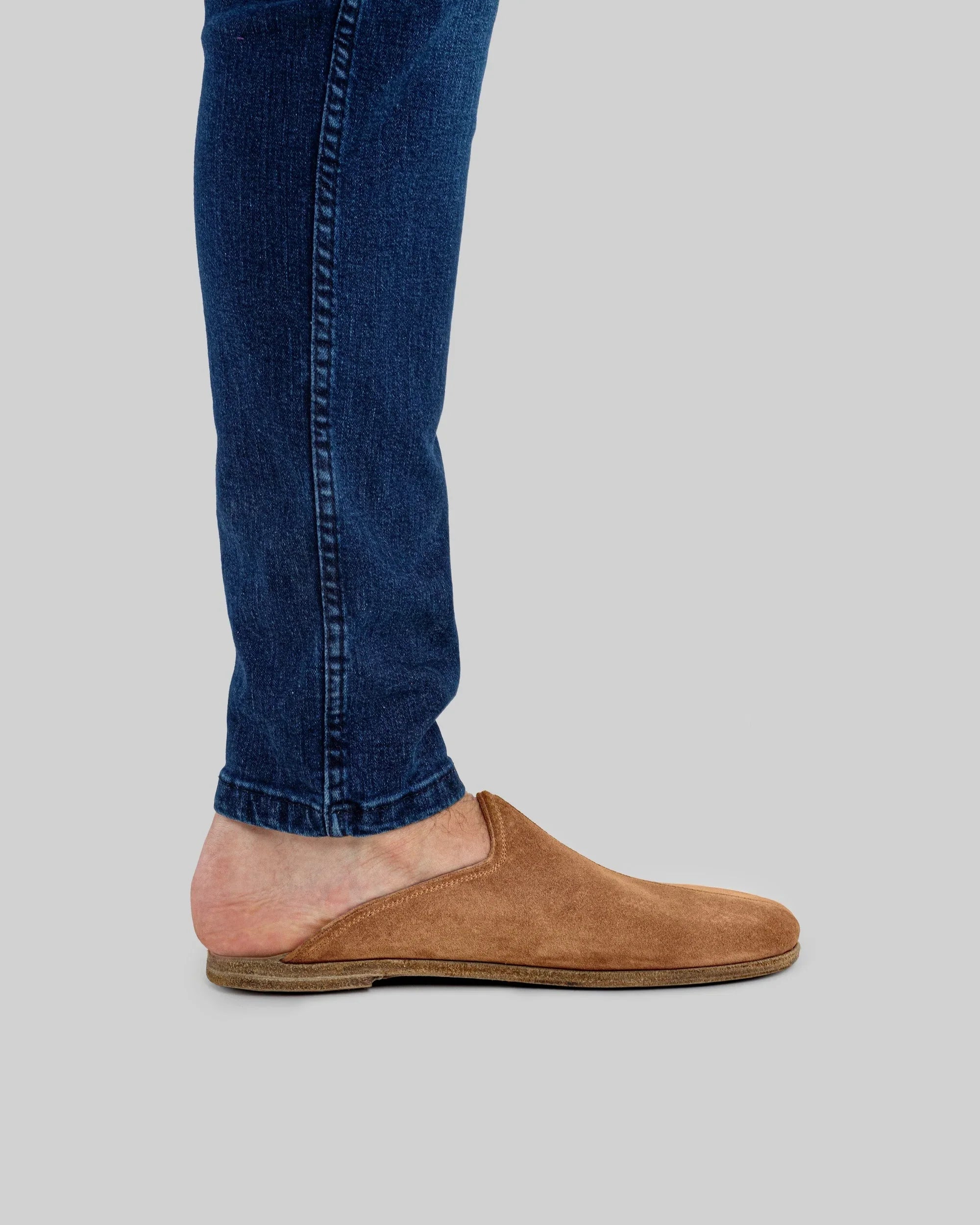Pair Suede Slippers - Barefoot Wide Toe Calf Leather | Bespoky