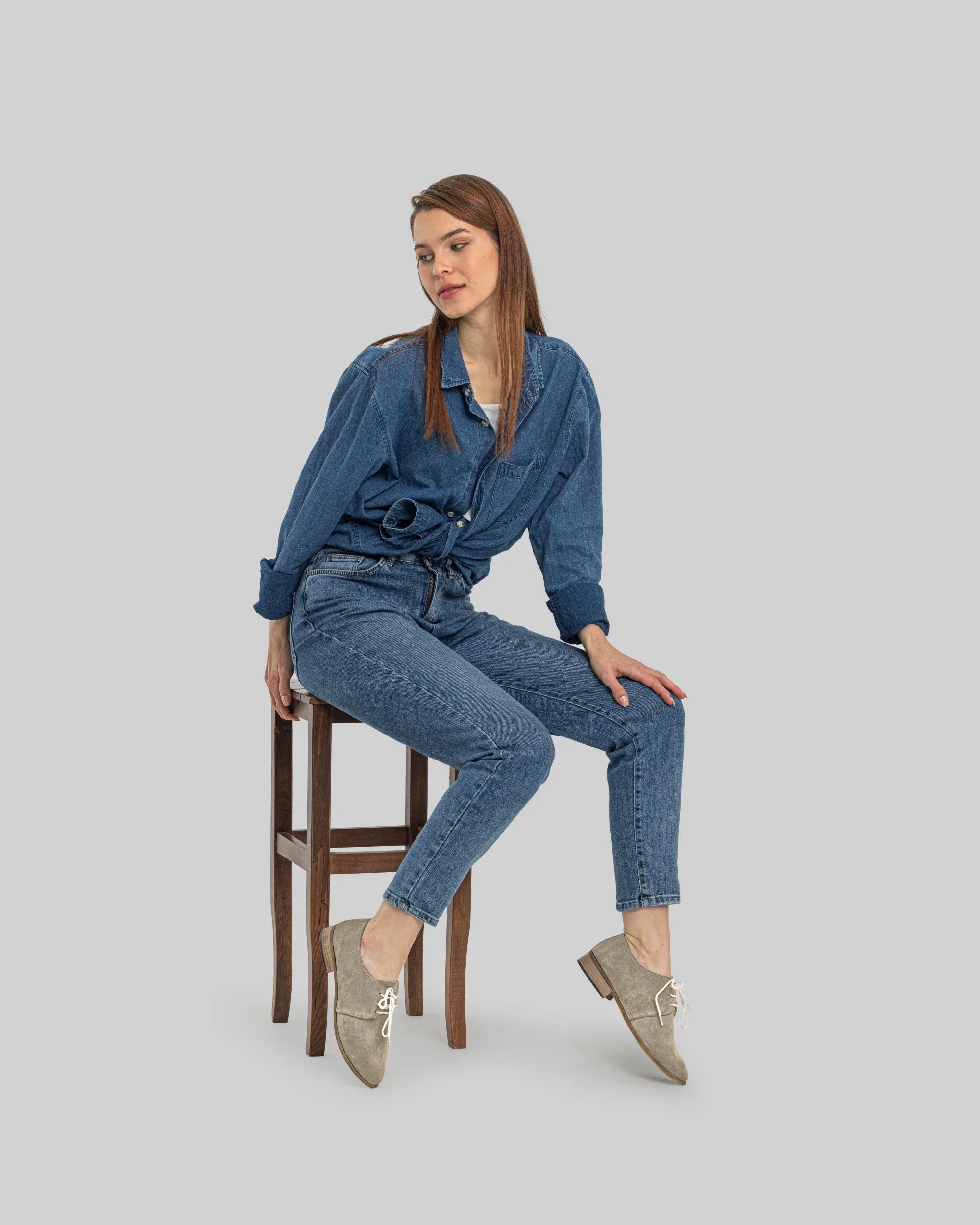 Back view Leather Pointed Toe Oxford - Calf Leather Handcrafted | Bespoky