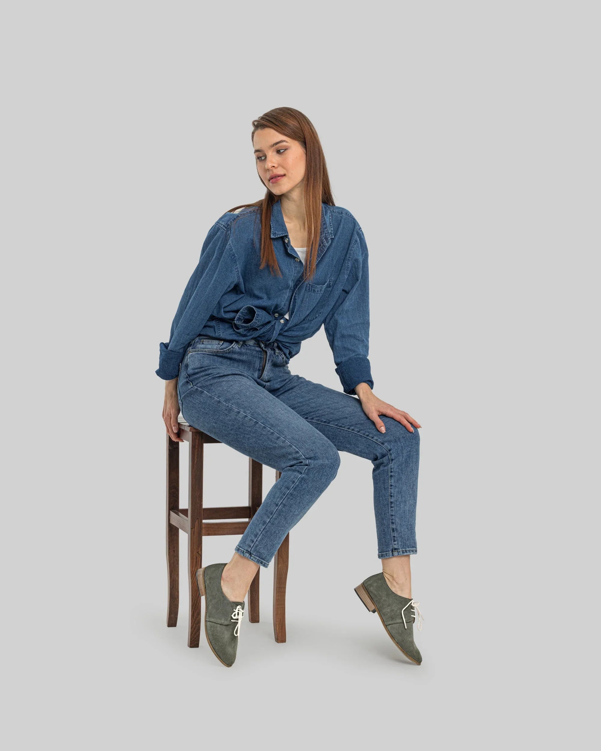 Back view Leather Pointed Toe Oxford - Calf Leather Handcrafted | Bespoky