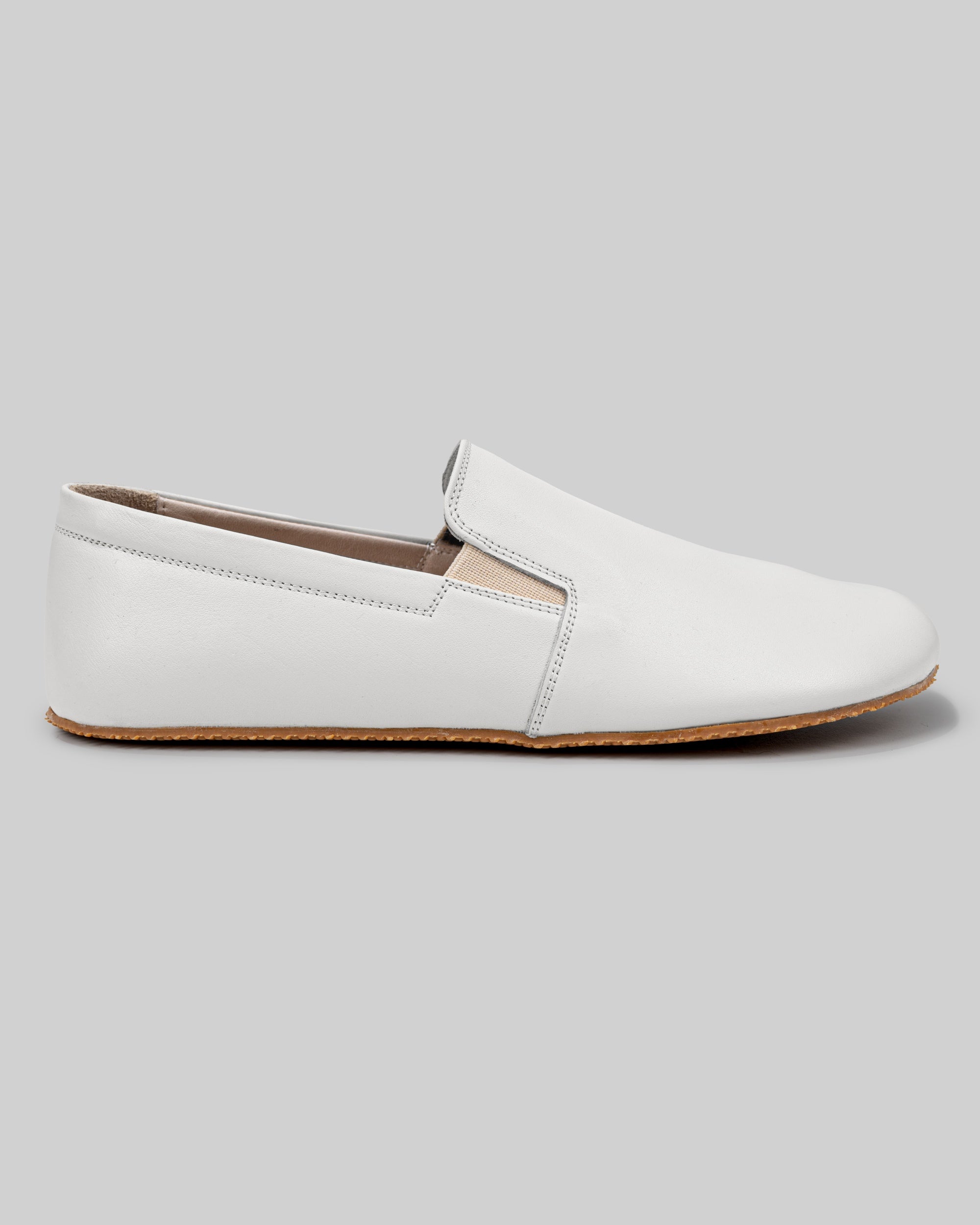 Pair White Barefoot Shoes - Barefoot Wide Toe Calf Leather | Bespoky