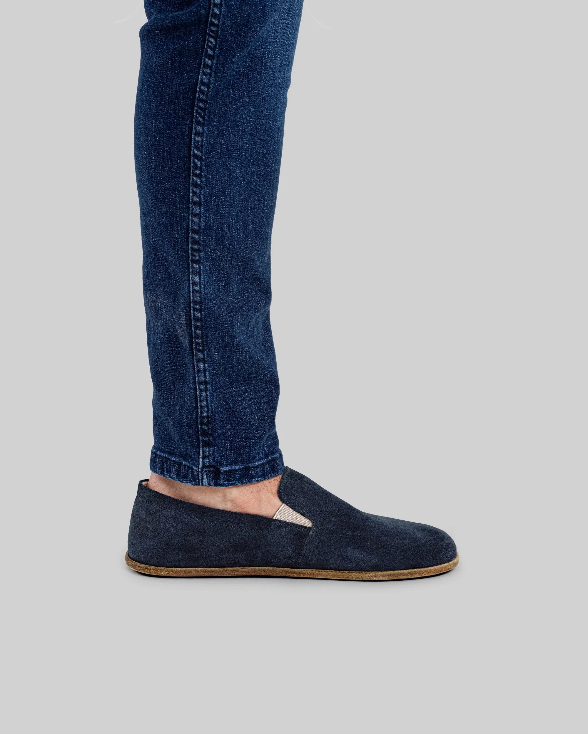 Detail Navy Barefoot Shoes - Handcrafted Calf Leather Turkey | Bespoky