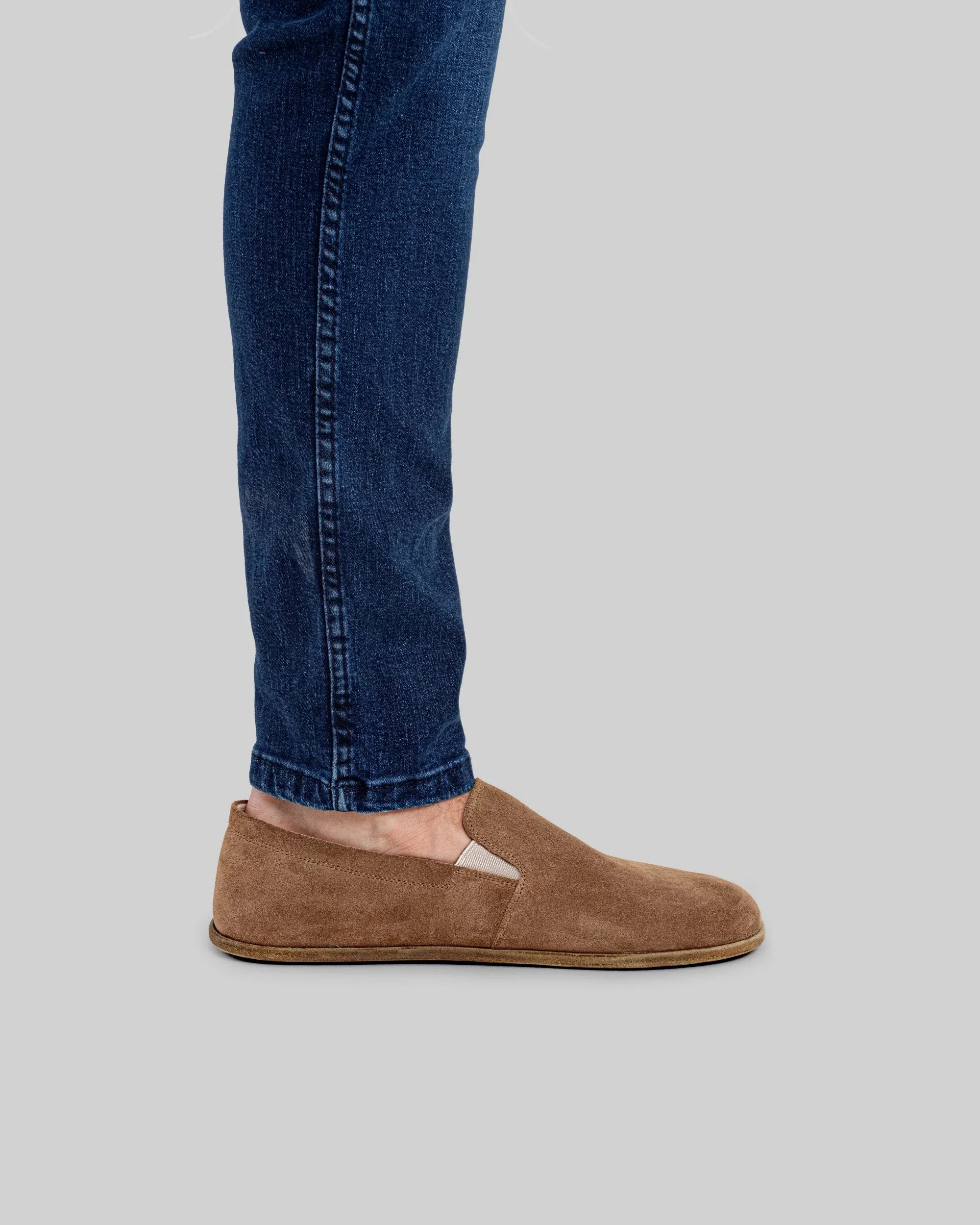 Detail Tan Barefoot Shoes - Handcrafted Calf Leather Turkey | Bespoky
