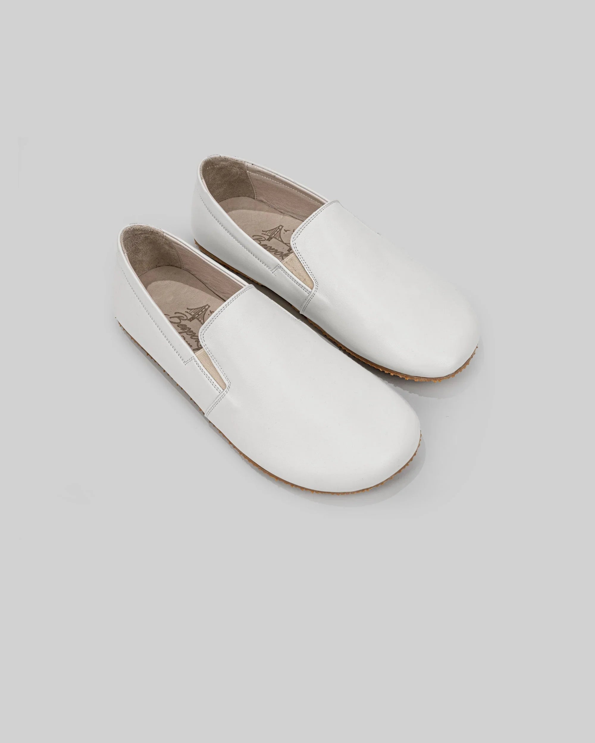 Men's Cream Barefoot Shoes - Handcrafted Calf Leather Wide Toe Box | Bespoky