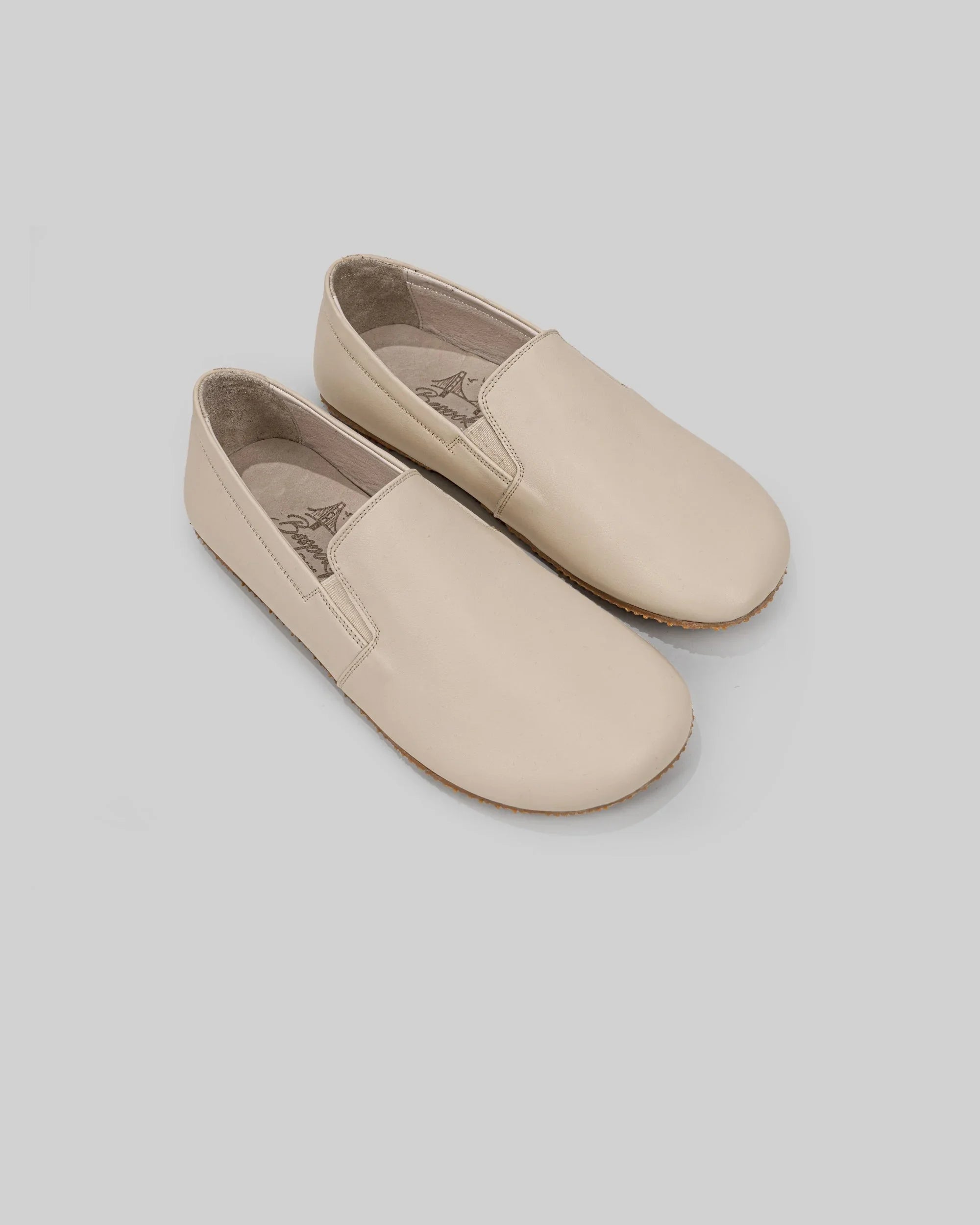 Women's Beige Barefoot Shoes - Handcrafted Calf Leather Wide Toe Box | Bespoky