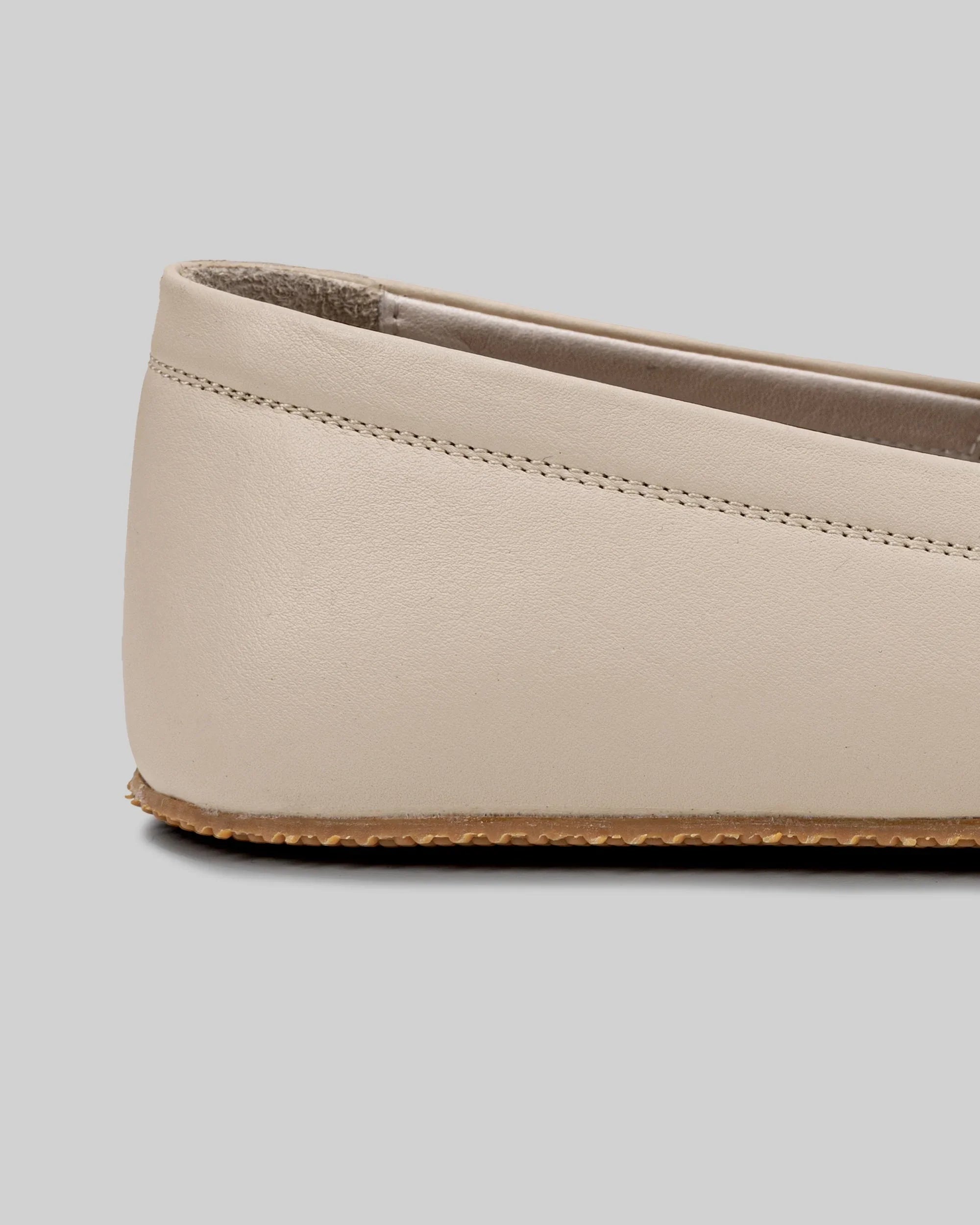 Sole detail Beige Barefoot Shoes - Zero Drop Calf Leather | Bespoky