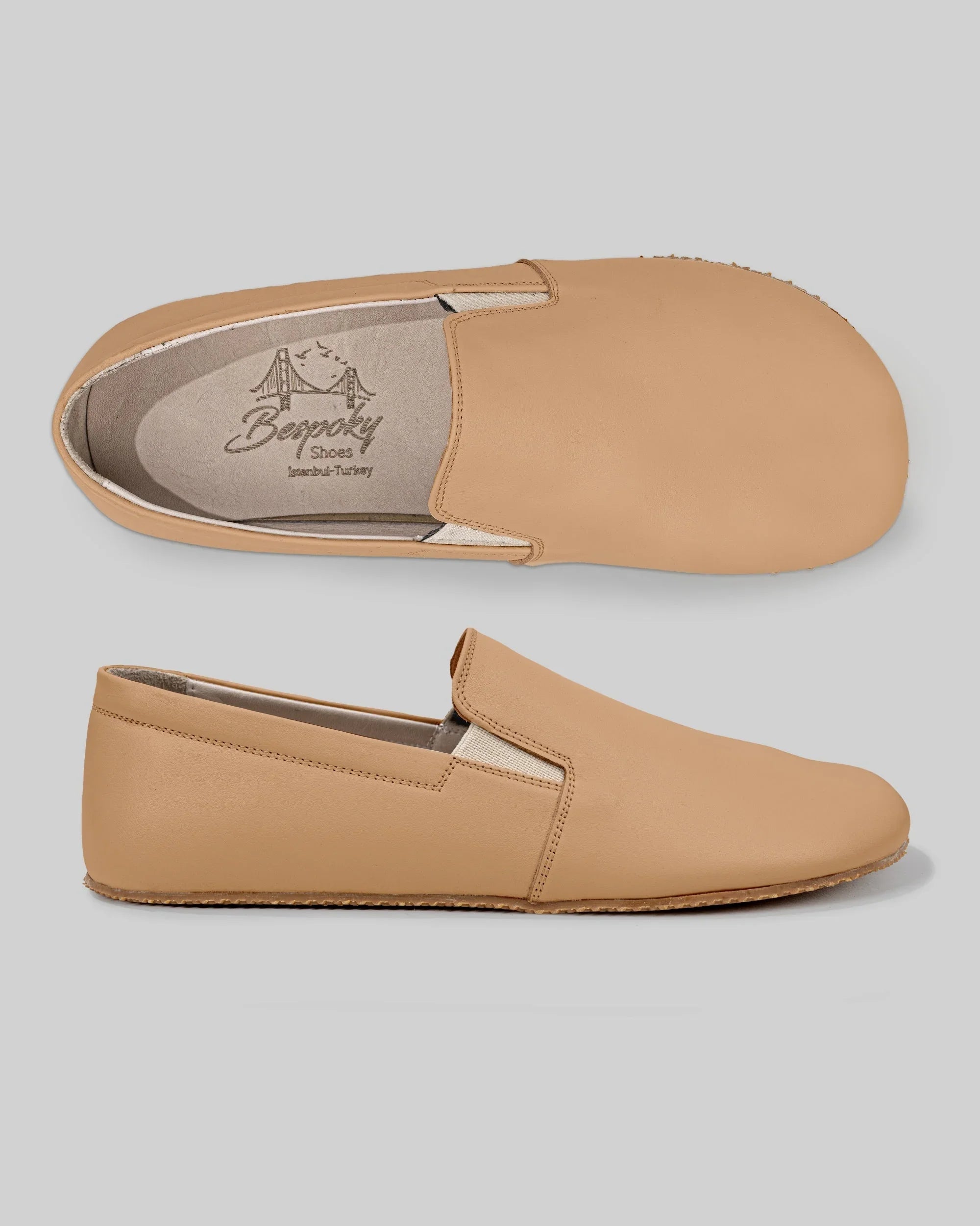 Side view Undyed Barefoot Shoes - Calf Leather Zero Drop | Bespoky
