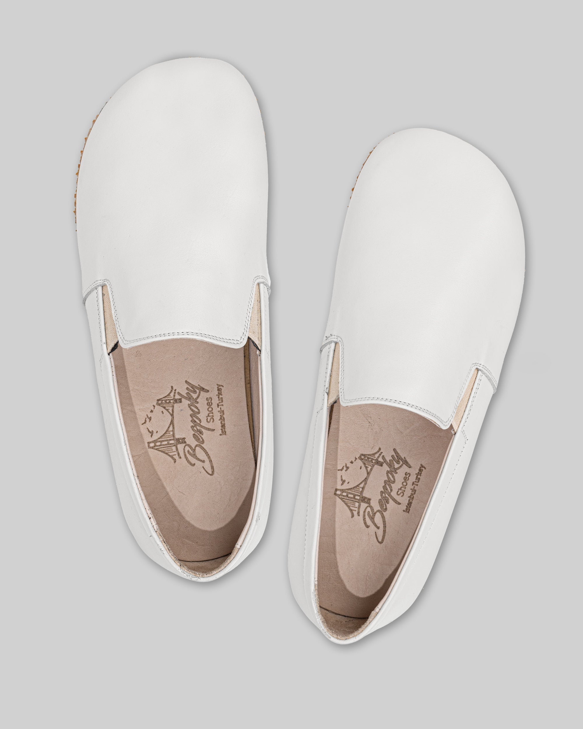 Side view White Barefoot Shoes - Calf Leather Zero Drop | Bespoky