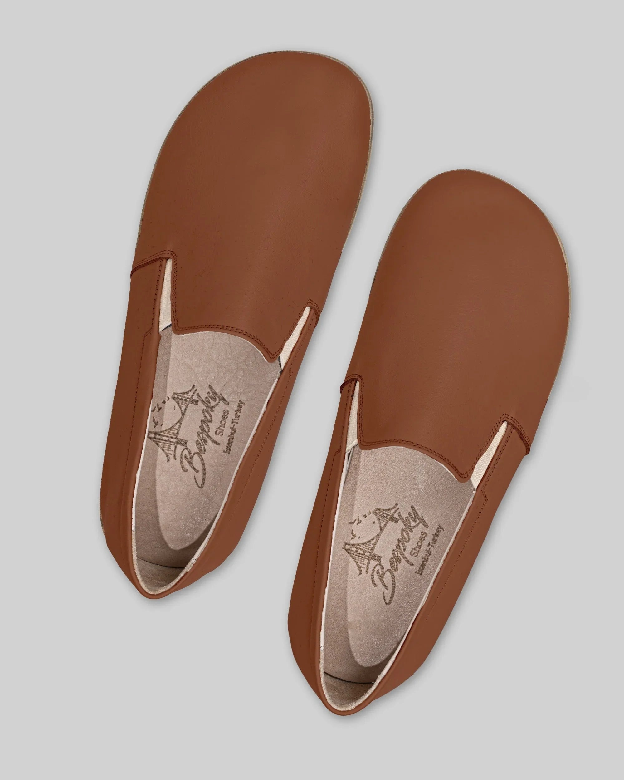 Pair Dark Brown Barefoot Shoes - Barefoot Wide Toe Calf Leather | Bespoky