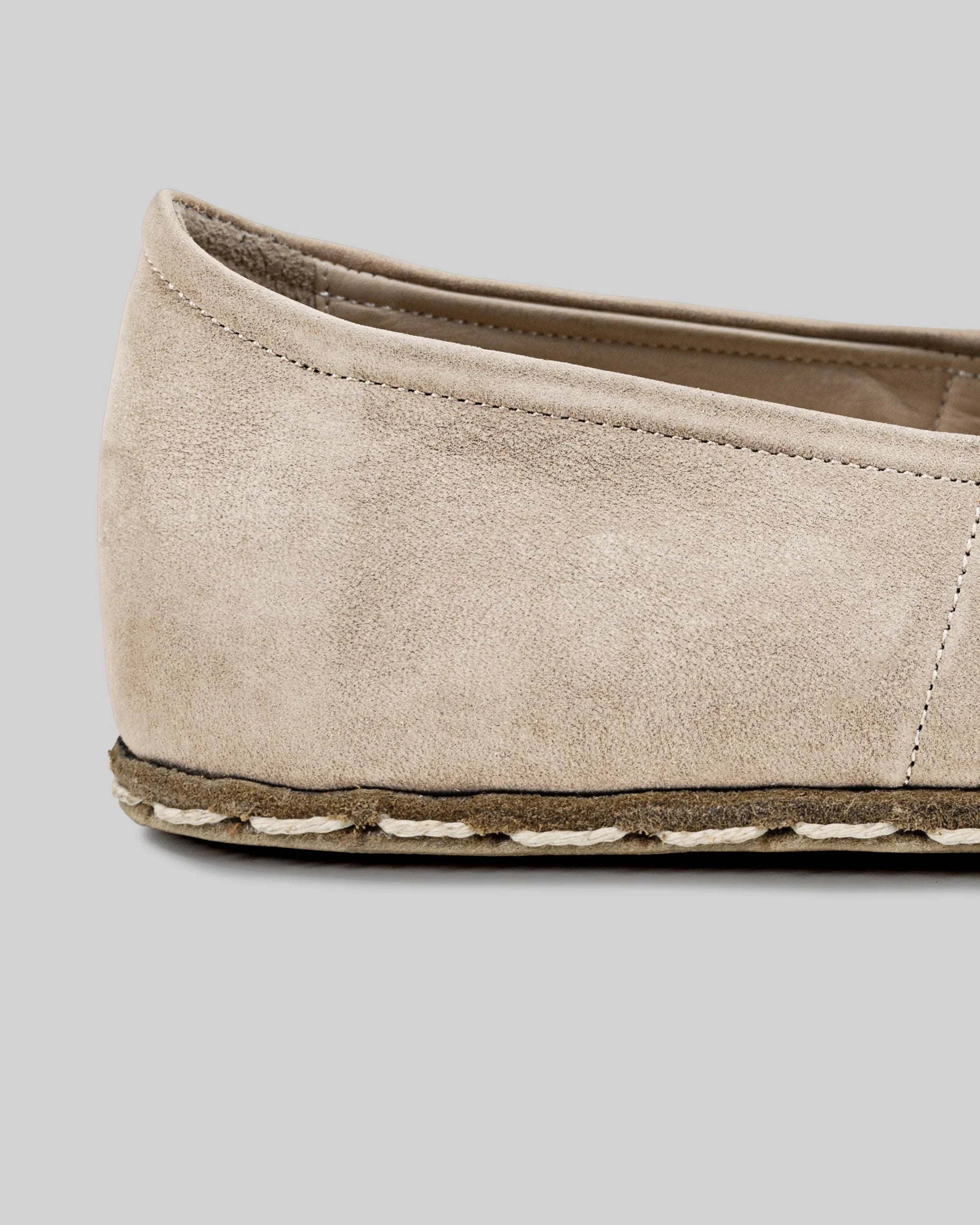 Top view Beige Nubuck Barefoot Yemeni - Handcrafted Calf Leather | Bespoky