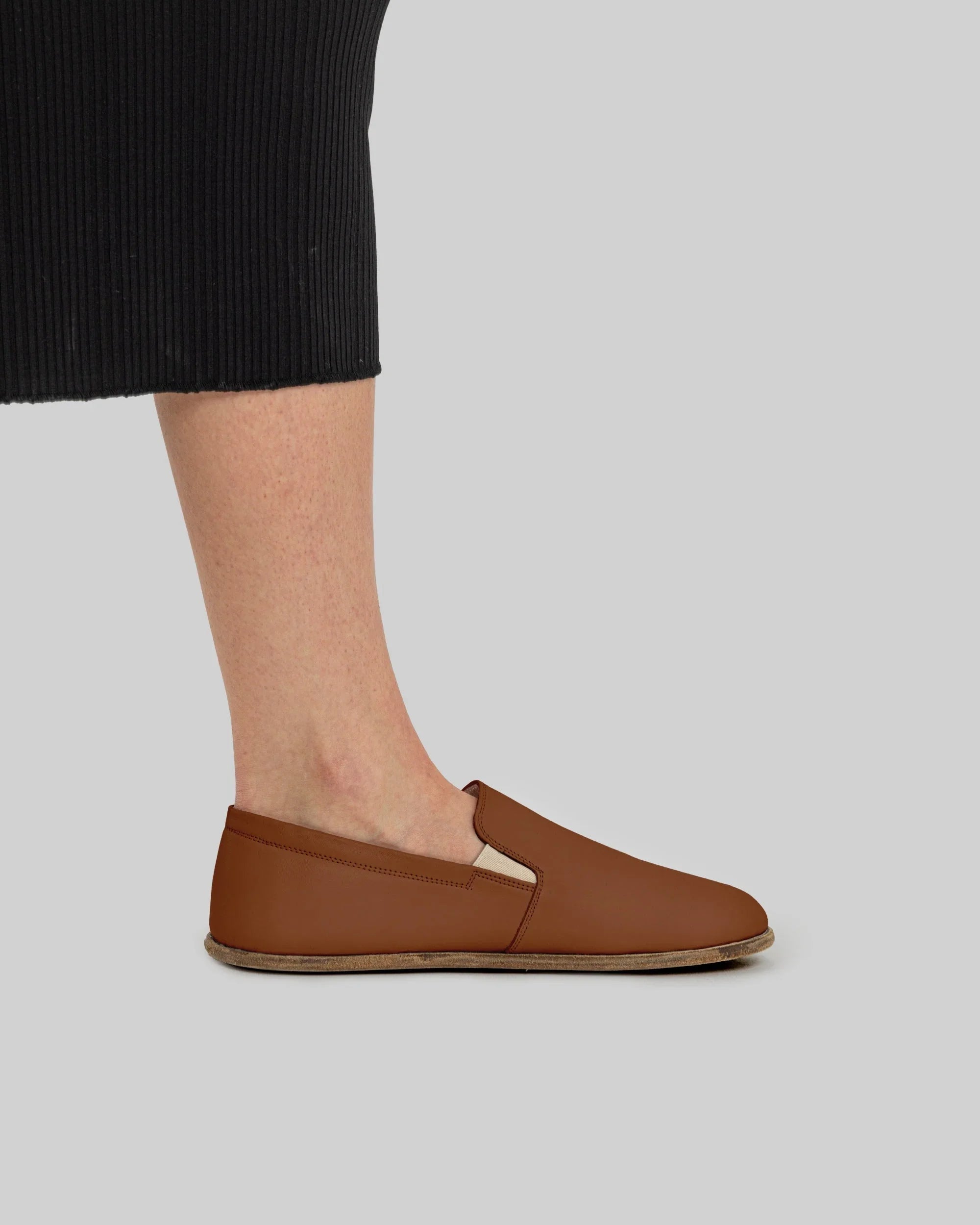 Top view Dark Brown Barefoot Shoes - Handcrafted Calf Leather | Bespoky