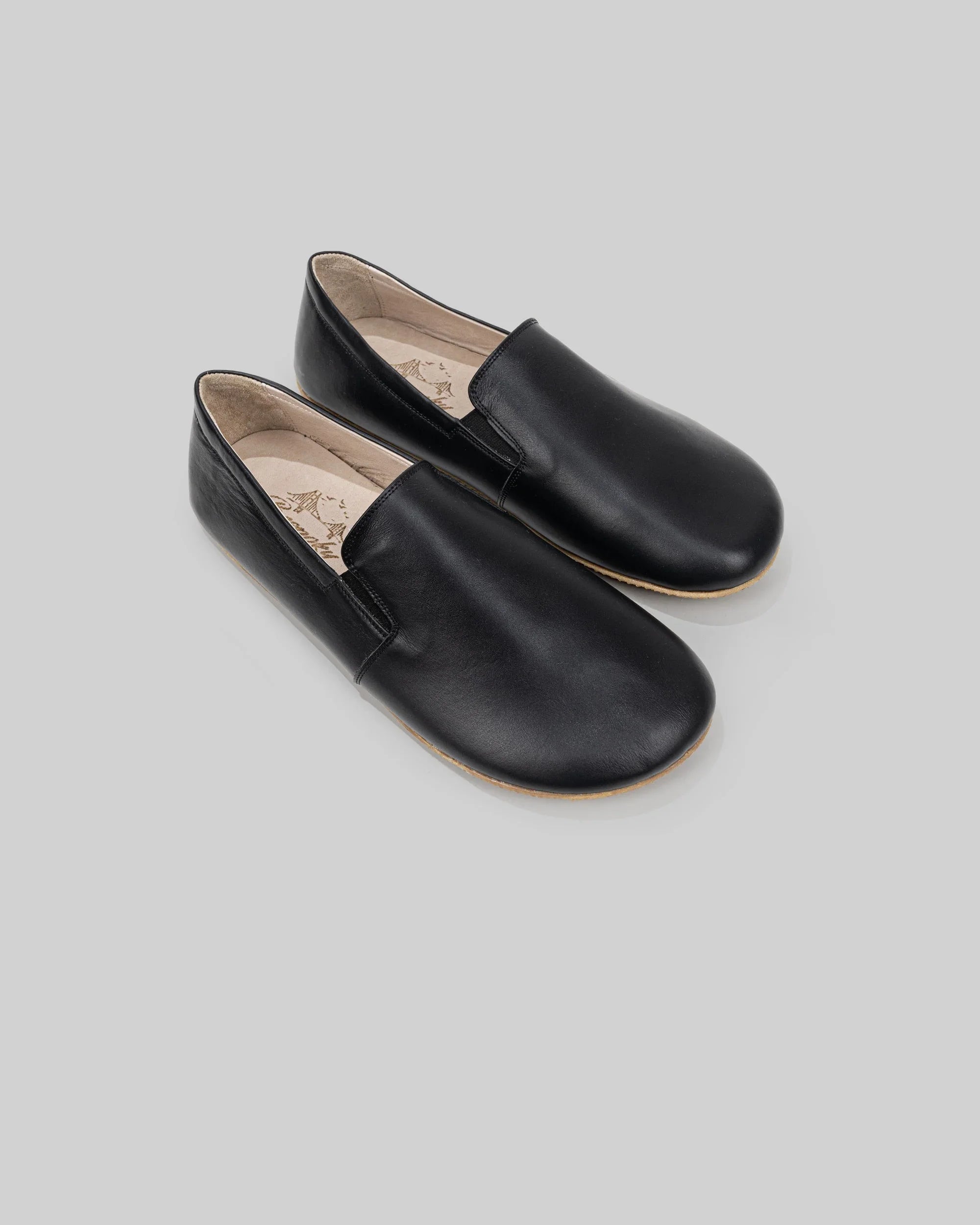 Women's Black Barefoot Shoes - Handcrafted Calf Leather Wide Toe Box | Bespoky