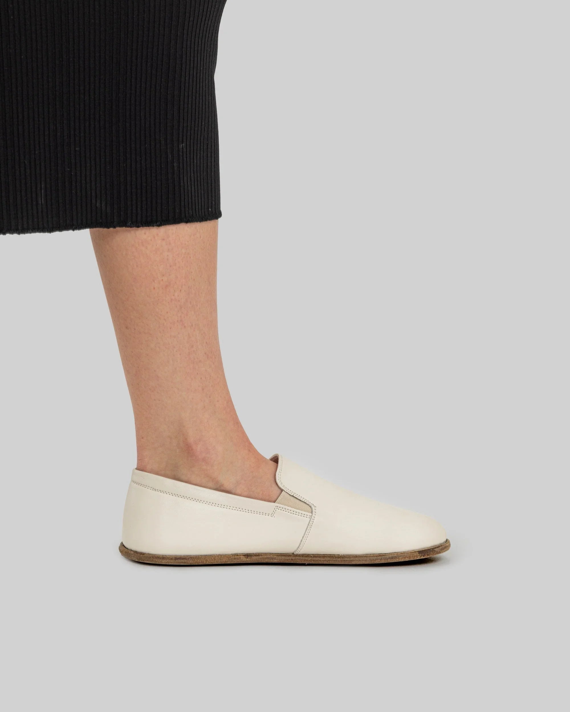 Pair Cream Barefoot Shoes - Barefoot Wide Toe Calf Leather | Bespoky