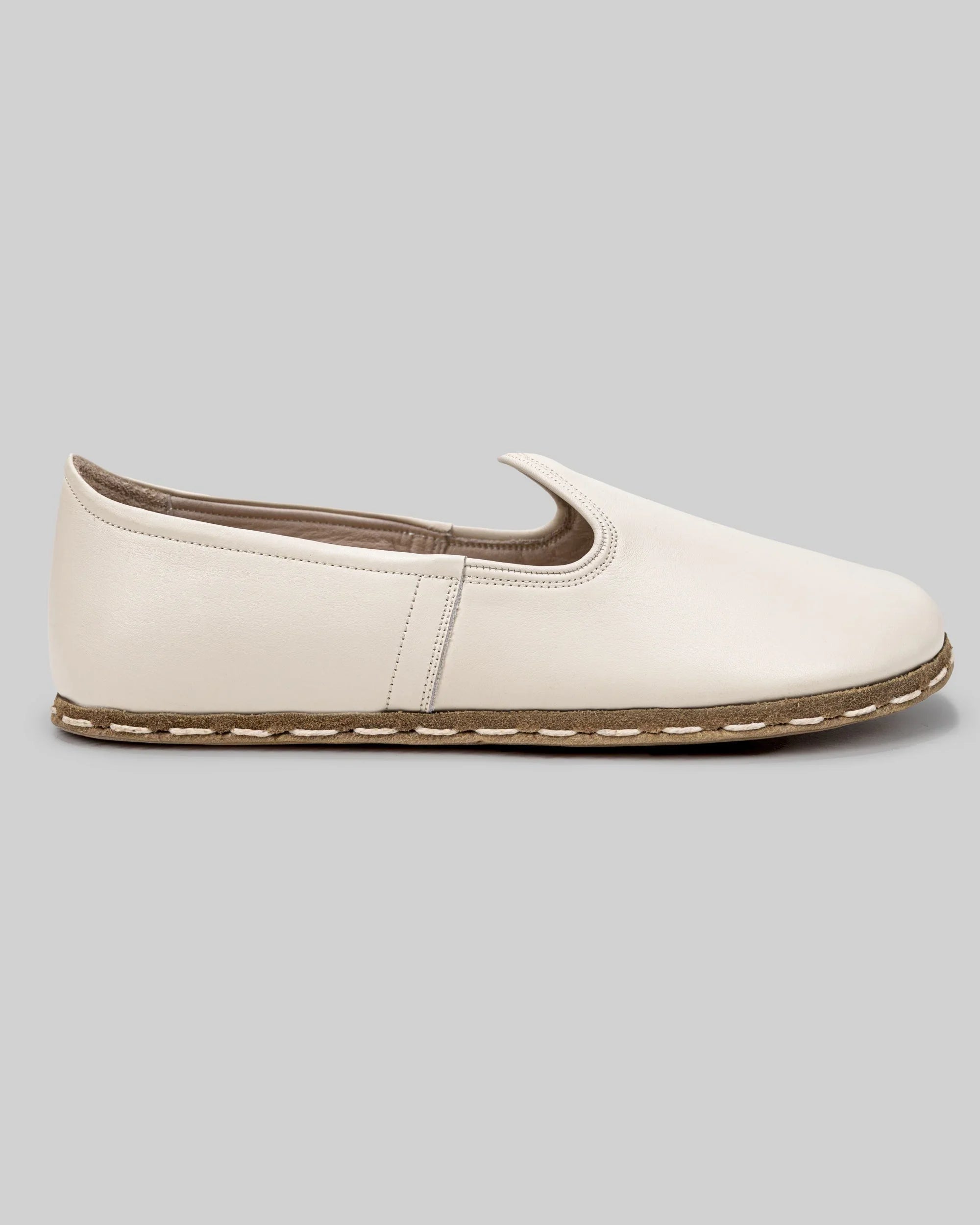 Side view Cream Barefoot Yemeni - Calf Leather Zero Drop | Bespoky