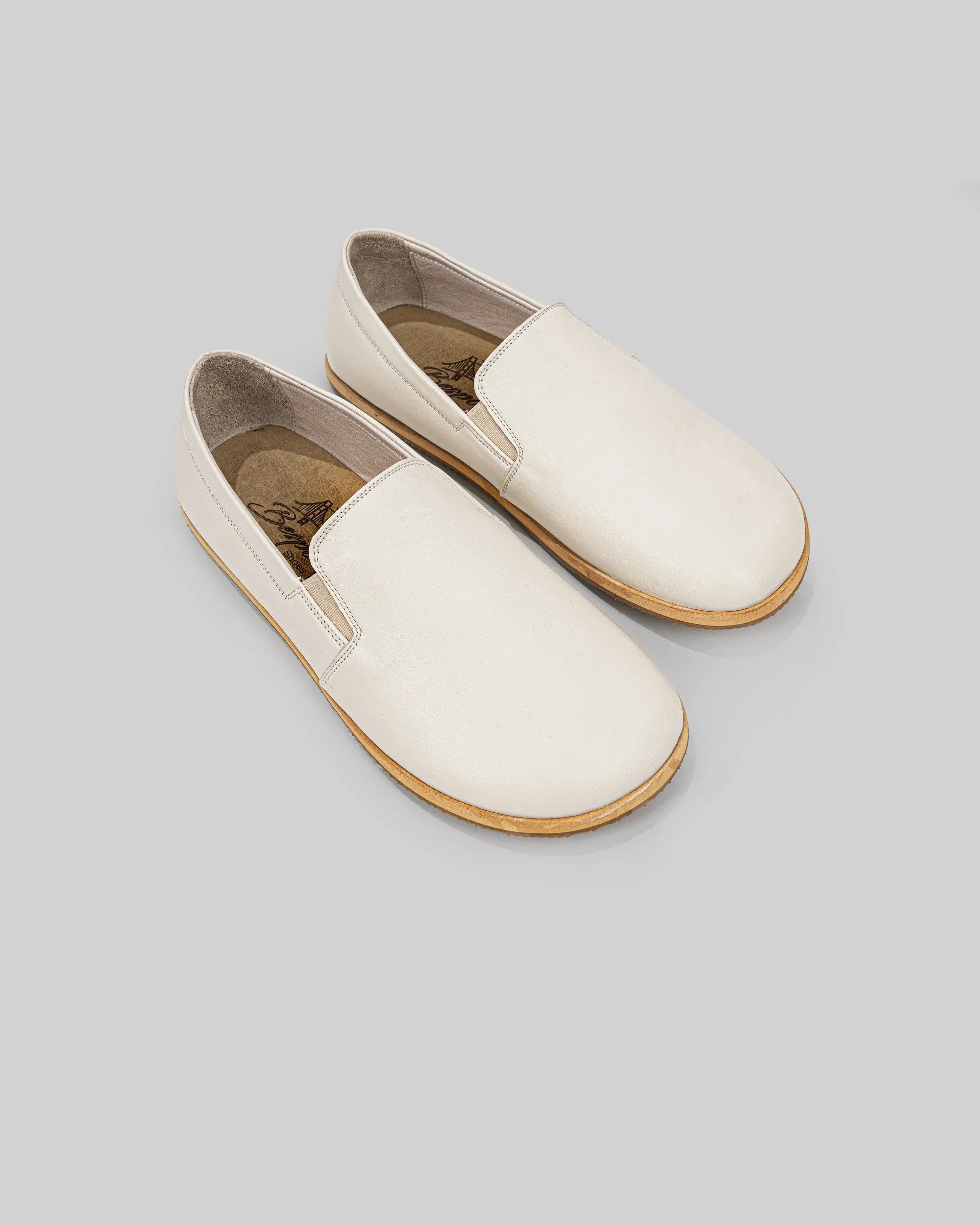 Women's Cream Barefoot Shoes - Handcrafted Calf Leather Wide Toe Box | Bespoky