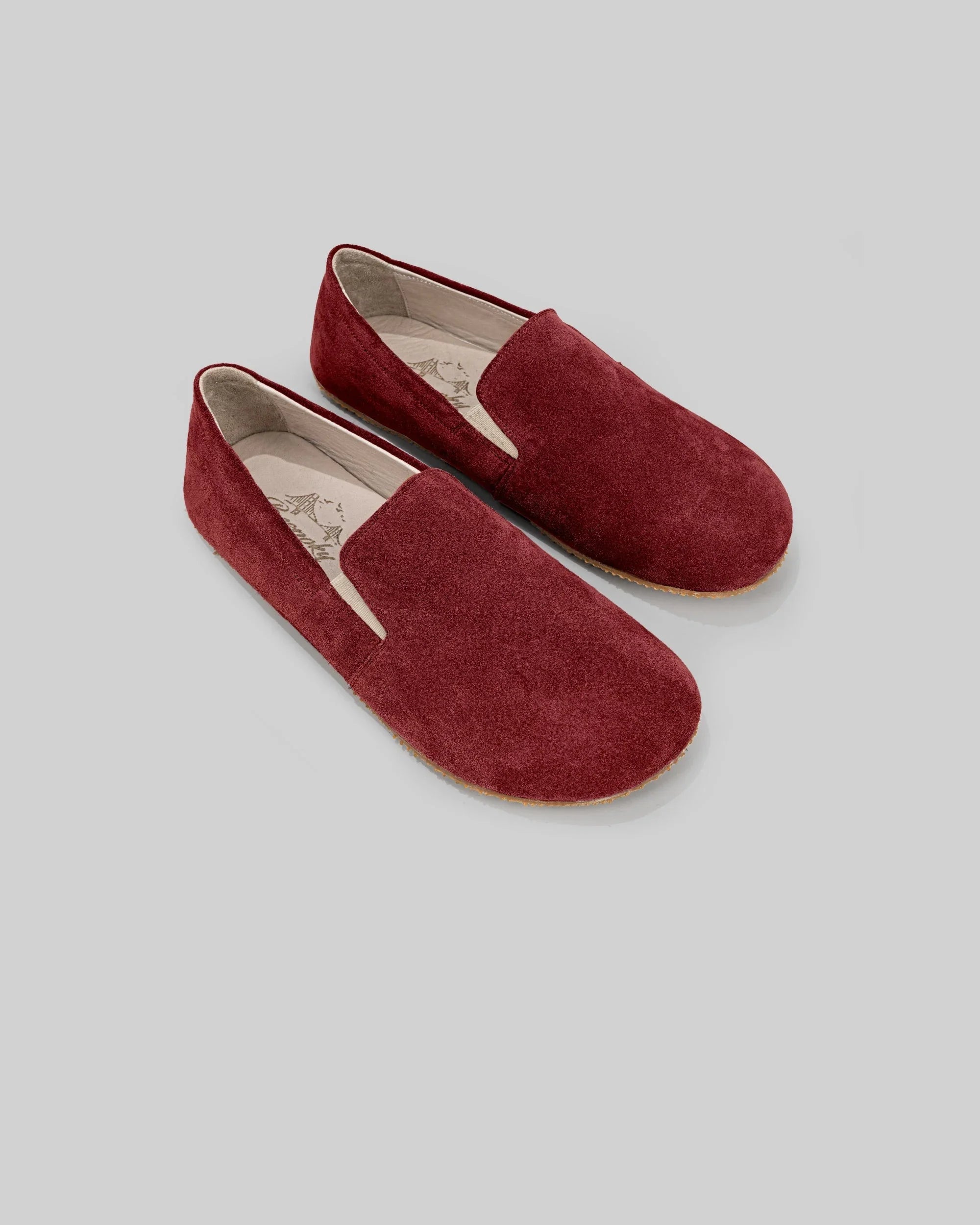 Women's Burgundy Barefoot Shoes - Handcrafted Calf Leather Wide Toe Box | Bespoky