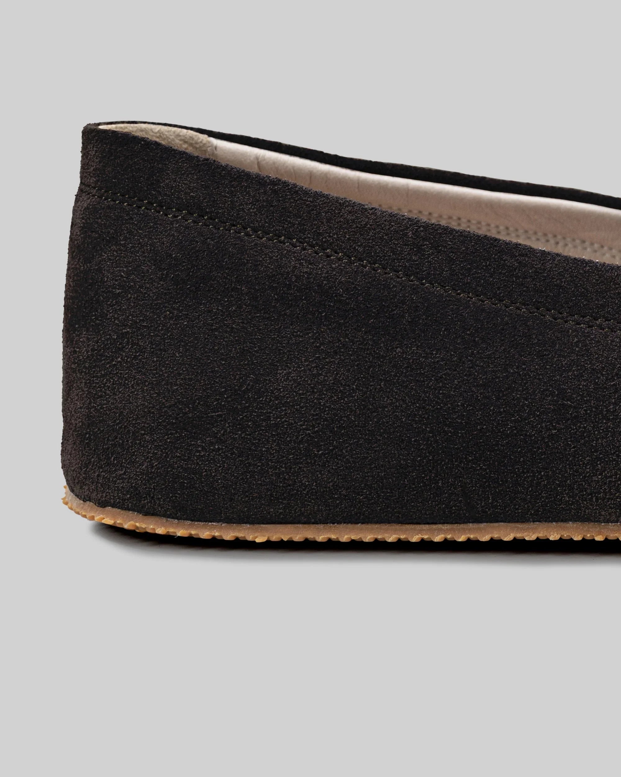 Side view Brown Suede Barefoot Shoes - Calf Leather Zero Drop | Bespoky